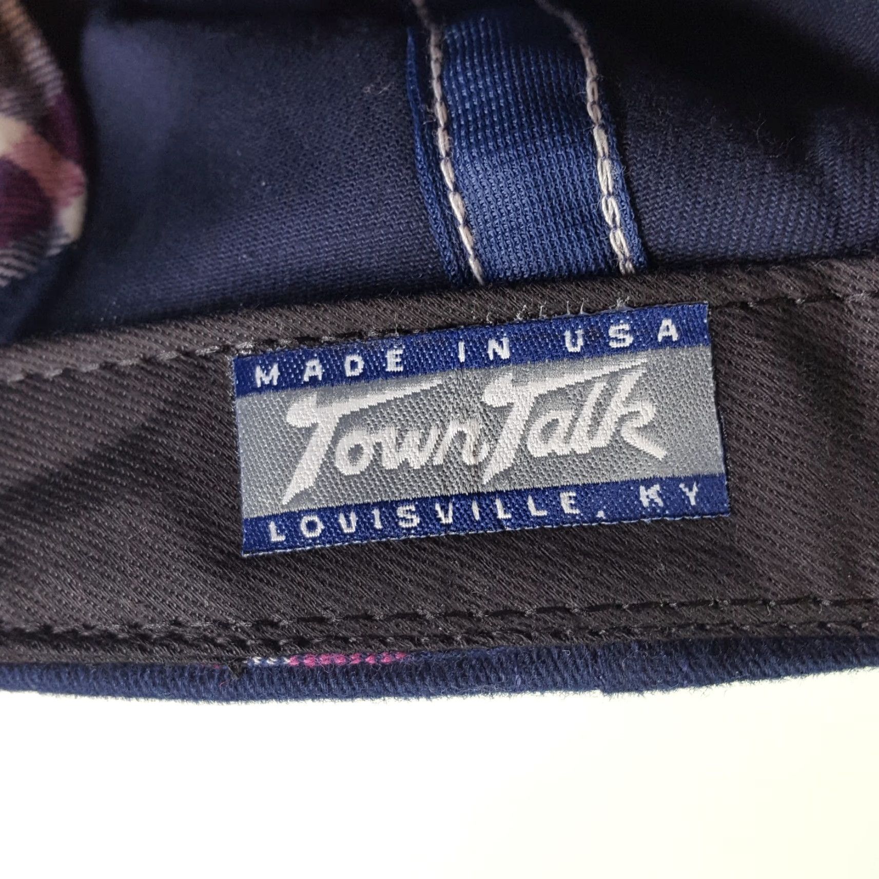 Vintage VINTAGE Navy Plaid USA Blank Adjustable Strap Dad Hat Baseball Cap Retro Mens Blue Town Talk Hat Size ONE SIZE - 8 Thumbnail