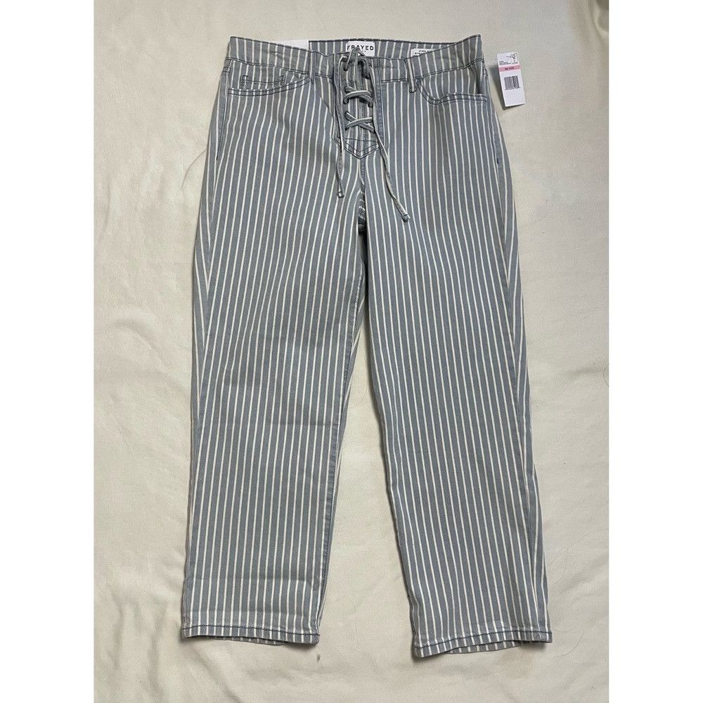 Other NWT New FRAYED Cropped Lace-Up Jeans Size 10/30 Size 30" / US 8 / IT 44 - 7 Thumbnail