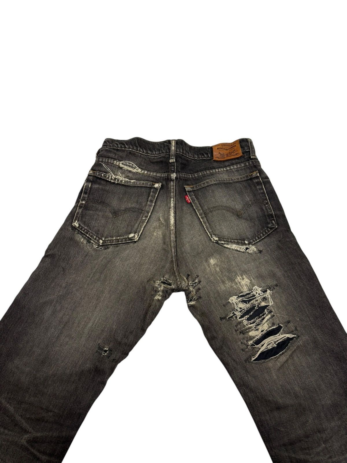 Levi's × Undercover Rare Levis Black Thrashed Destroyed Denim Jeans Size US 29 - 8 Thumbnail