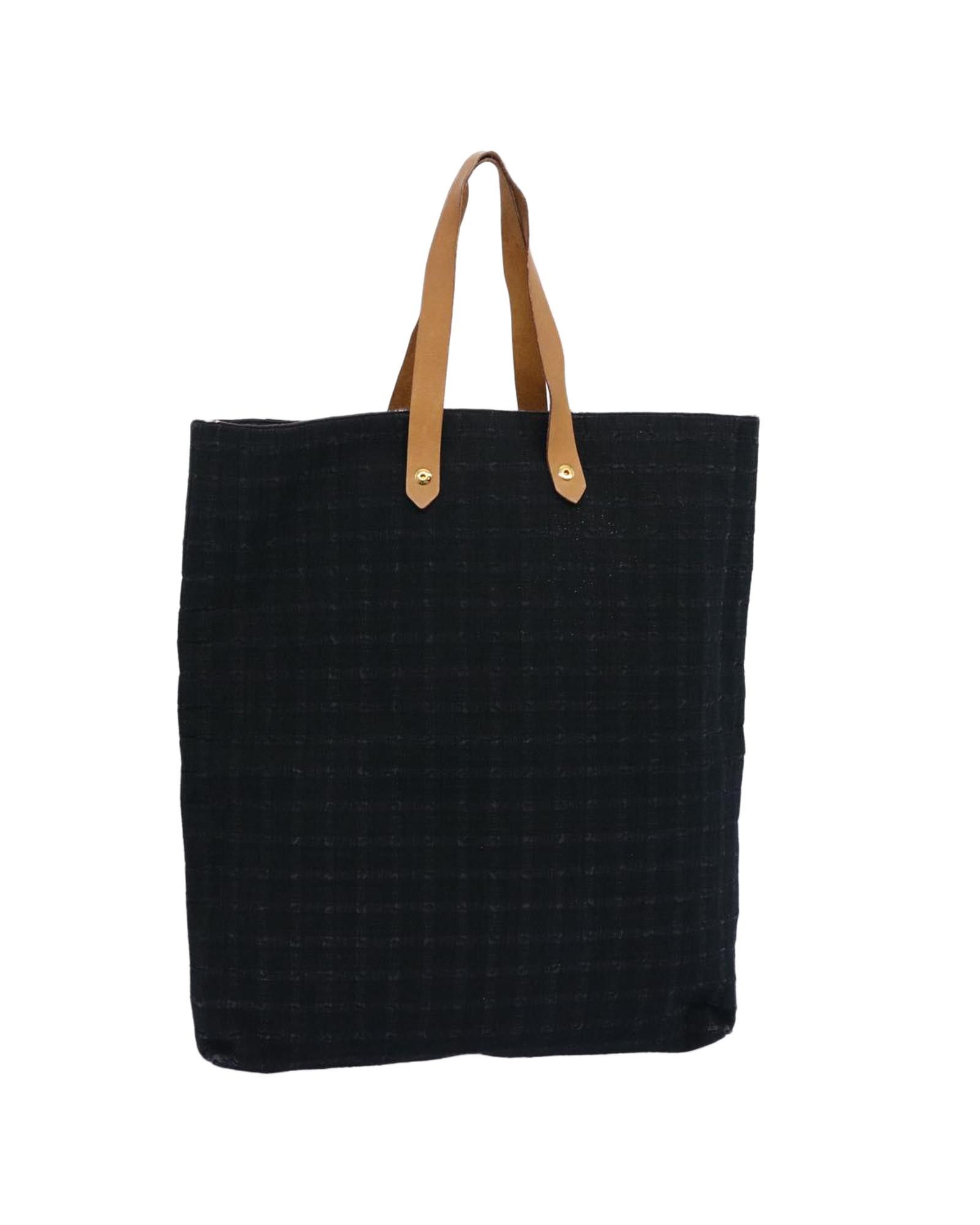 image of Hermes Canvas Black Tote Bag With Accessory - Authentic, Women's