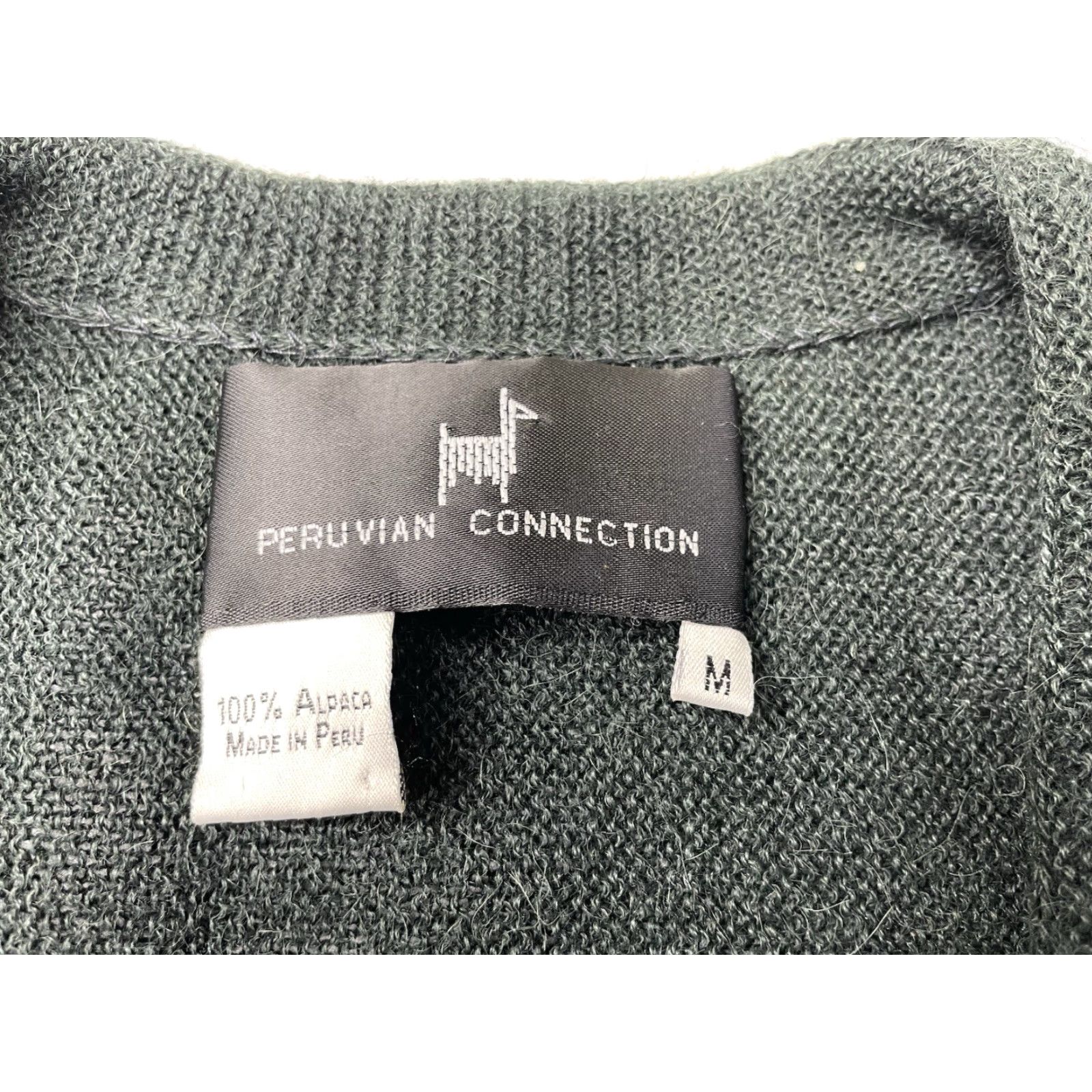 Vintage VINTAGE Peruvian Connection Cardigan Sweater Green Men M 80s 100% Alpaca Long Sleeve V-Neck Knit Size US M / EU 48-50 / 2 - 4 Thumbnail