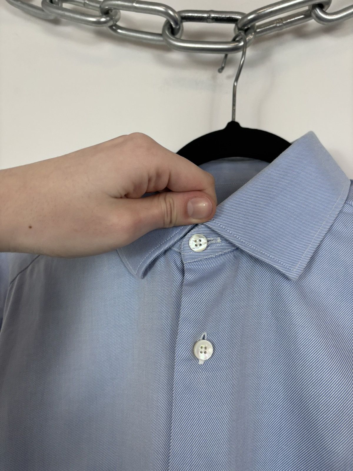 Ermenegildo Zegna Ermenegildo Zegna Trofeo Su Misura Men’s Blue Dress Shirt Size US XL / EU 56 / 4 - 5 Thumbnail