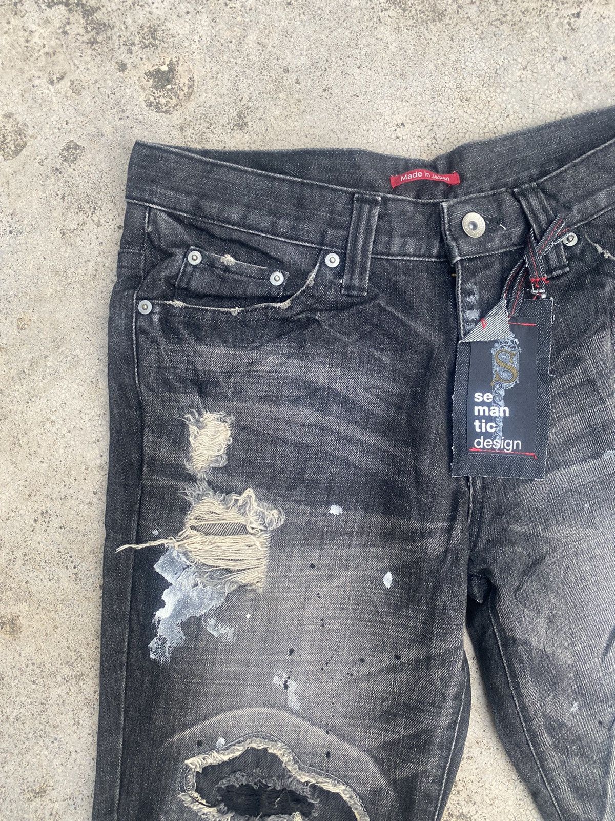 Japanese Brand Flare Jeans Semantic Distressed Boro Painted Bootcut Size US 32 / EU 48 - 8 Thumbnail