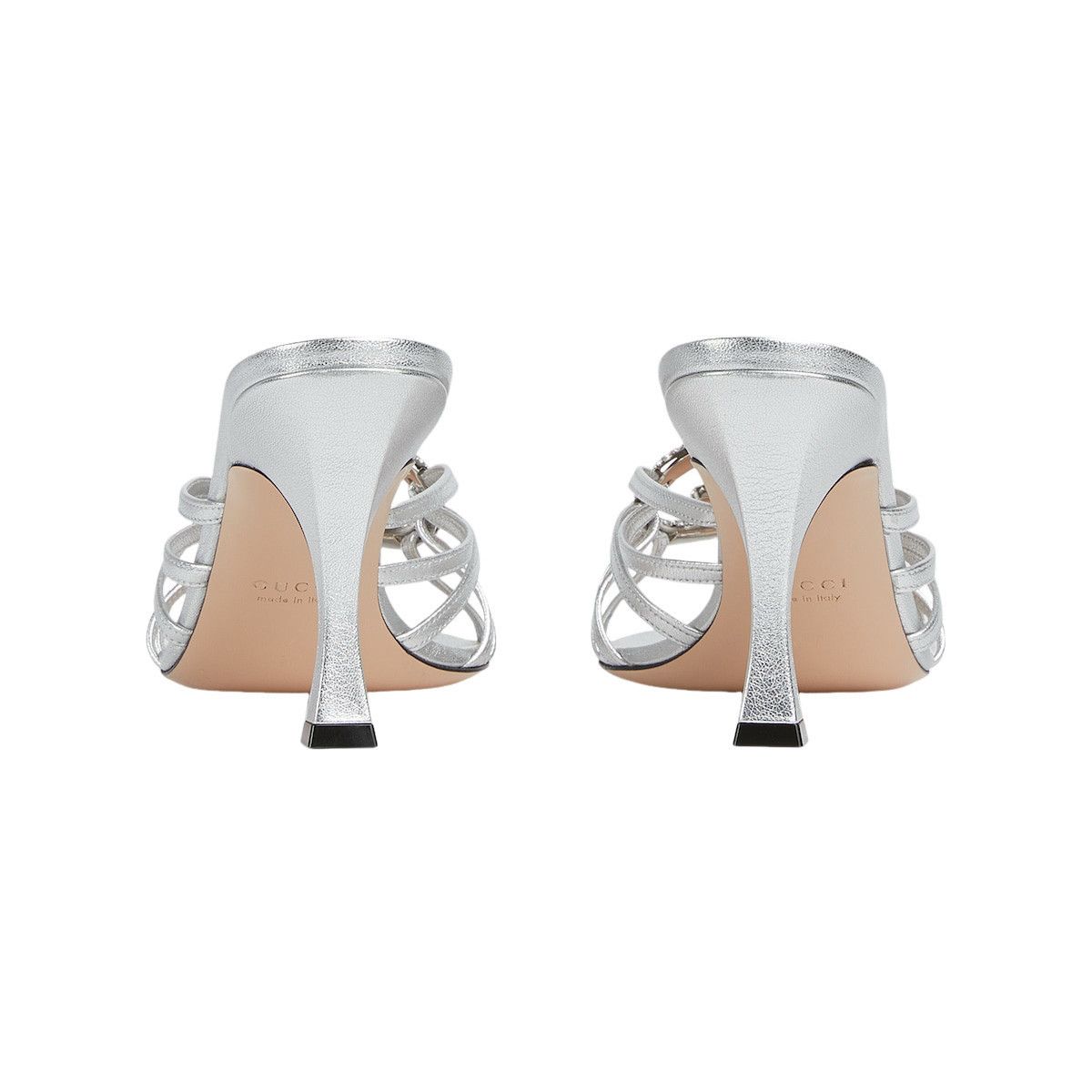 Gucci GUCCI $1220 Silver Crystal Interlocking G Sandals New & Auth Size US 6 / IT 36 - 3 Thumbnail