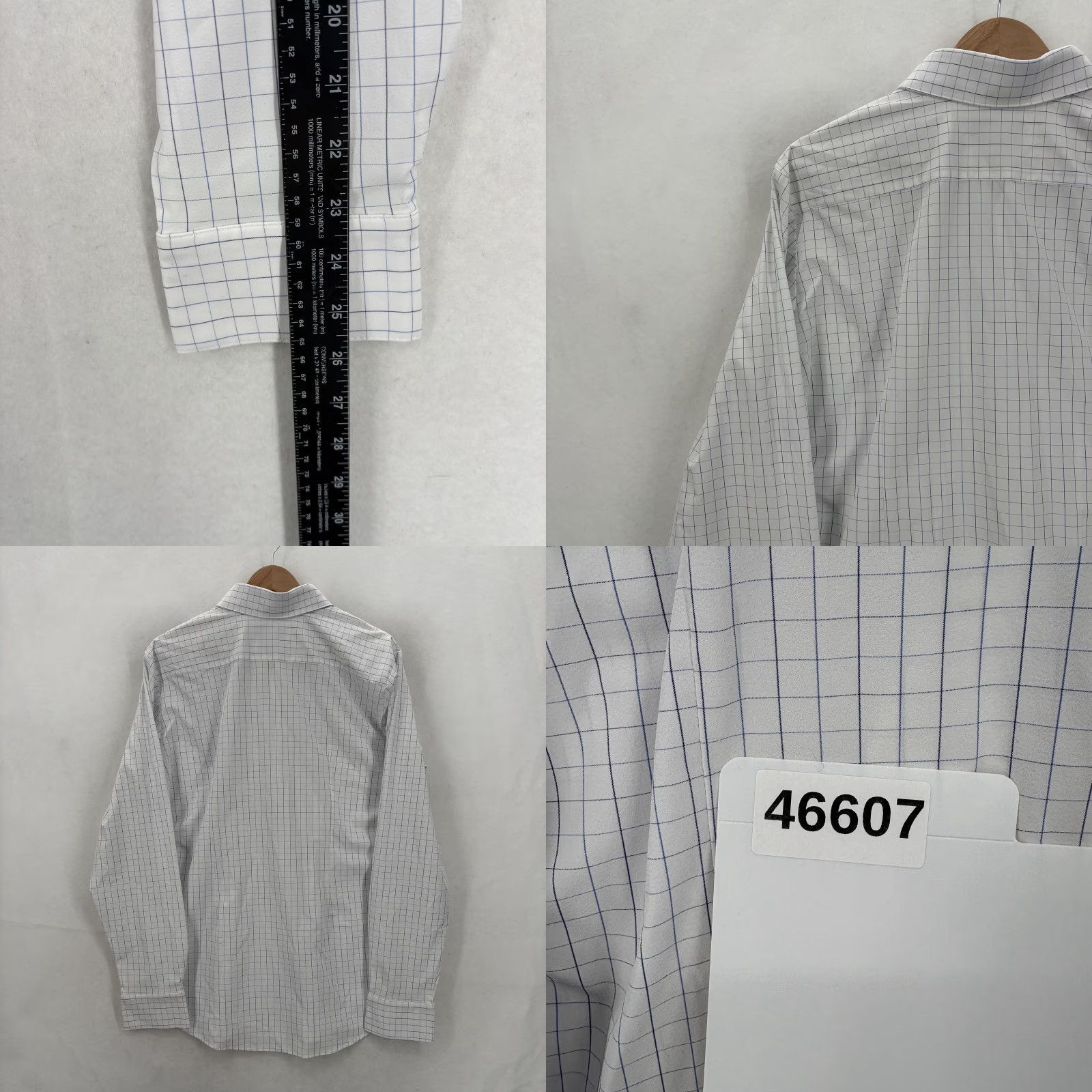 Mizzen+Main Mizzen+Main Leeward Shirt Mens Large White Check Trim Fit Non Iron Stretch Work Shirt Size US L / EU 52-54 / 3 - 8 Thumbnail