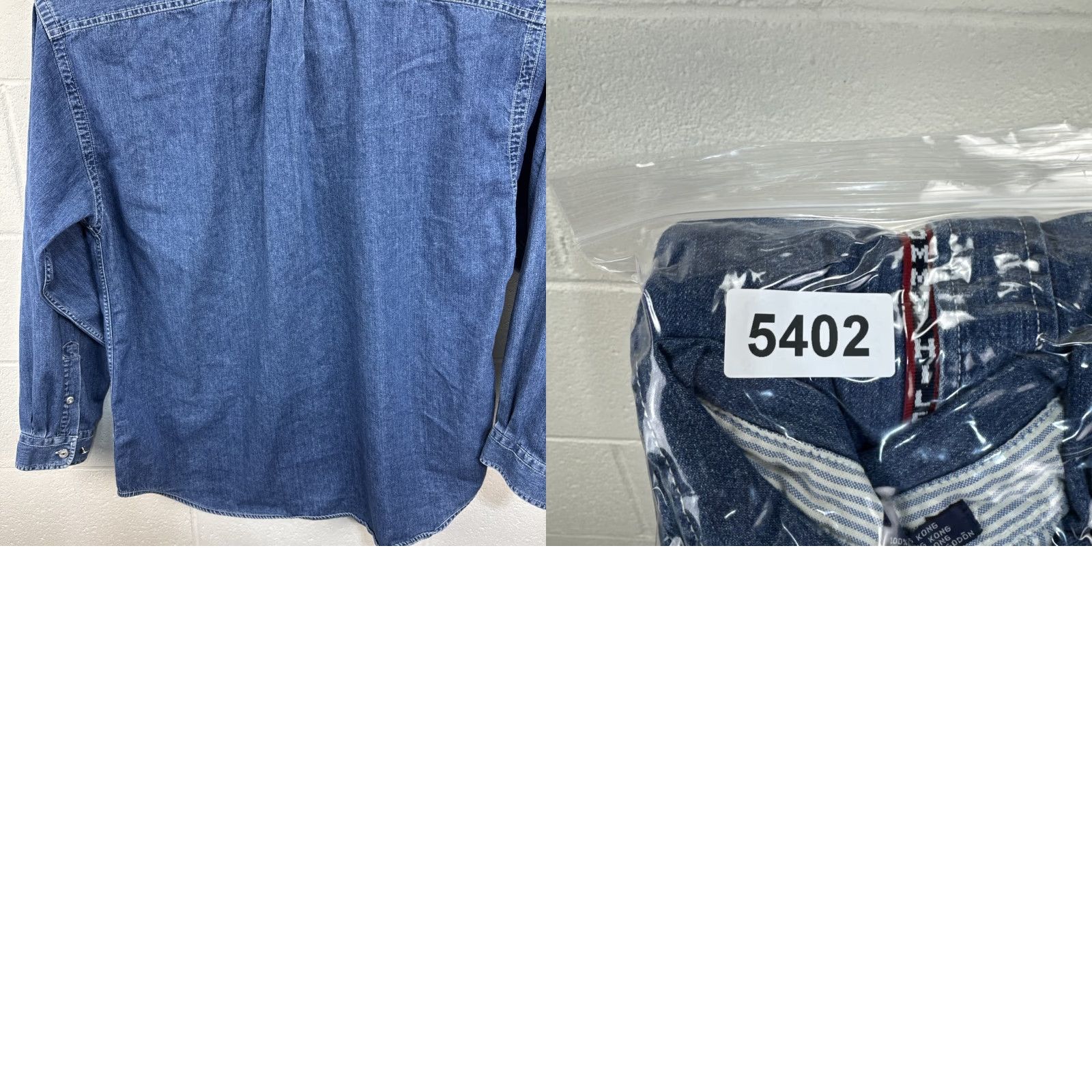 Tommy Hilfiger VINTAGE Tommy Hilfiger Shirt Mens XL Blue Denim Long Sleeve Button-Down Logo Size US XL / EU 56 / 4 - 11 Thumbnail