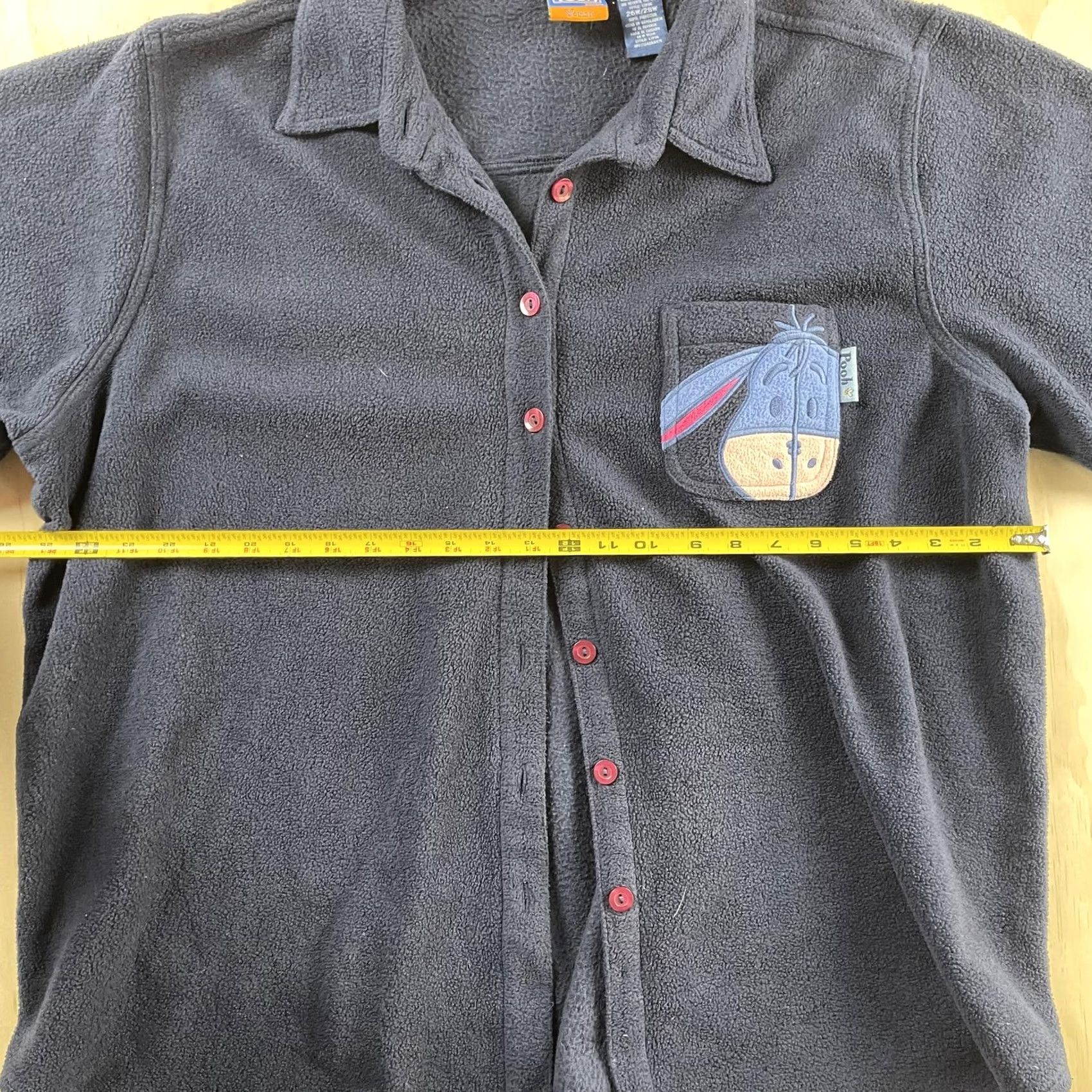 Disney Pooh Shirt Womens 26W/28W Gray Fleece Eeyore Button Up Disney Plus Top Size 4XL / US 24-26 - 4 Thumbnail