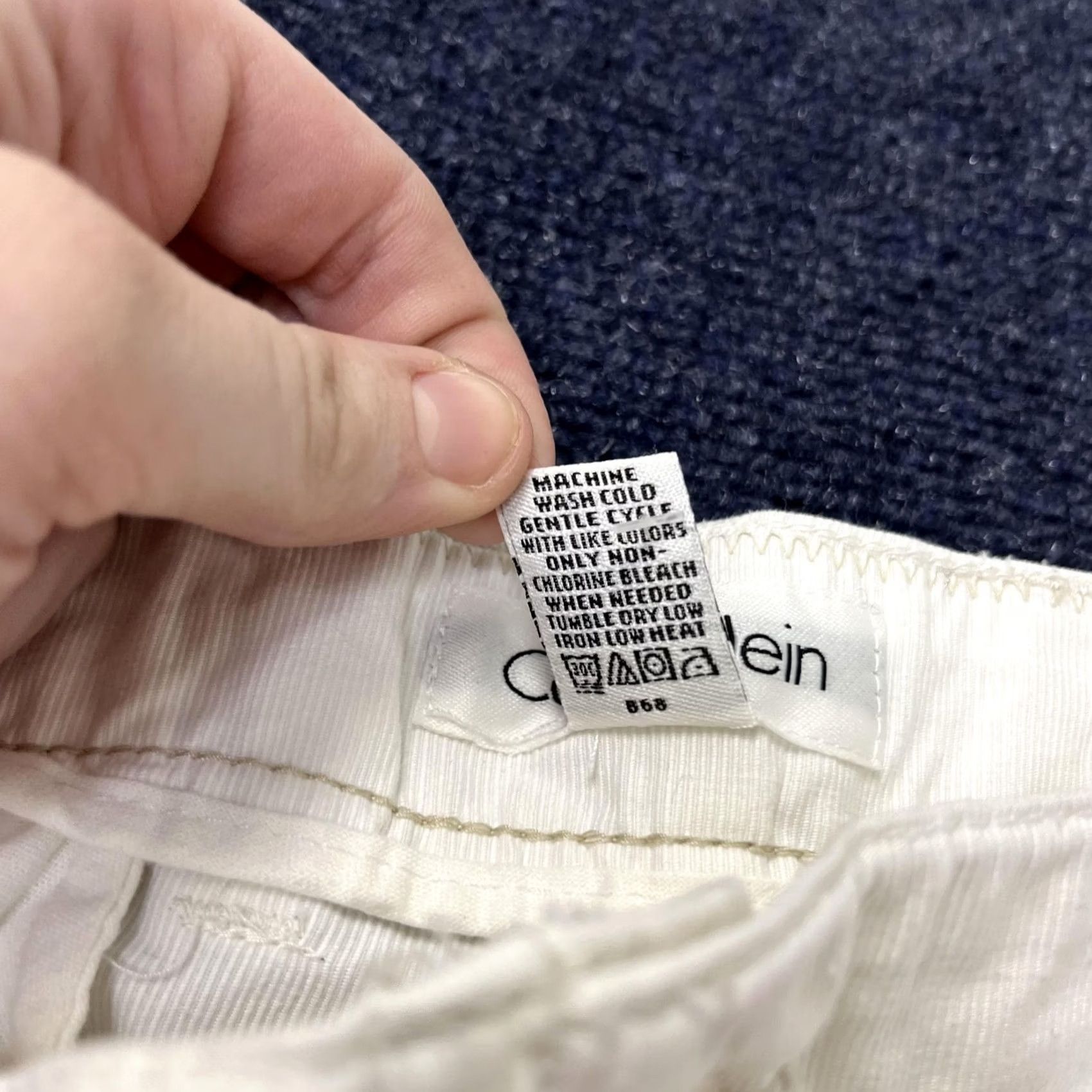Calvin Klein Calvin Klein Pants Mens 40x30 White Chino Flat Front Straight Leg Cotton Casual Clothing Size US 40 / EU 56 - 4 Thumbnail