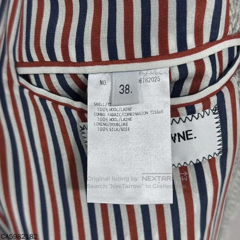 Thom Browne Thom Browne Dark gray checkered lapel woolen coat Size XS / US 0-2 / IT 36-38 - 5 Thumbnail
