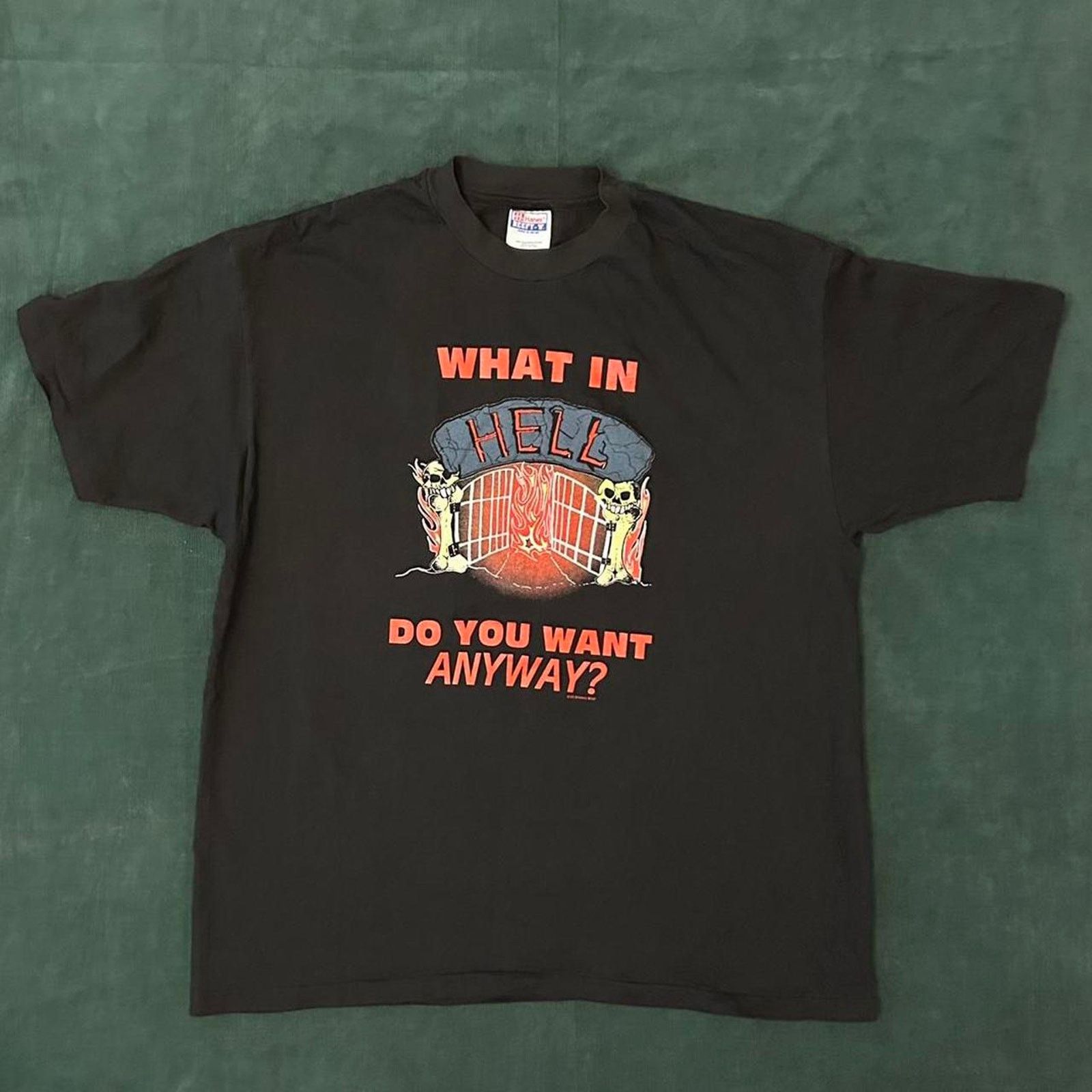Hanes Rare 1990s hell or heaven tee Size US XL / EU 56 / 4 - 1 Thumbnail