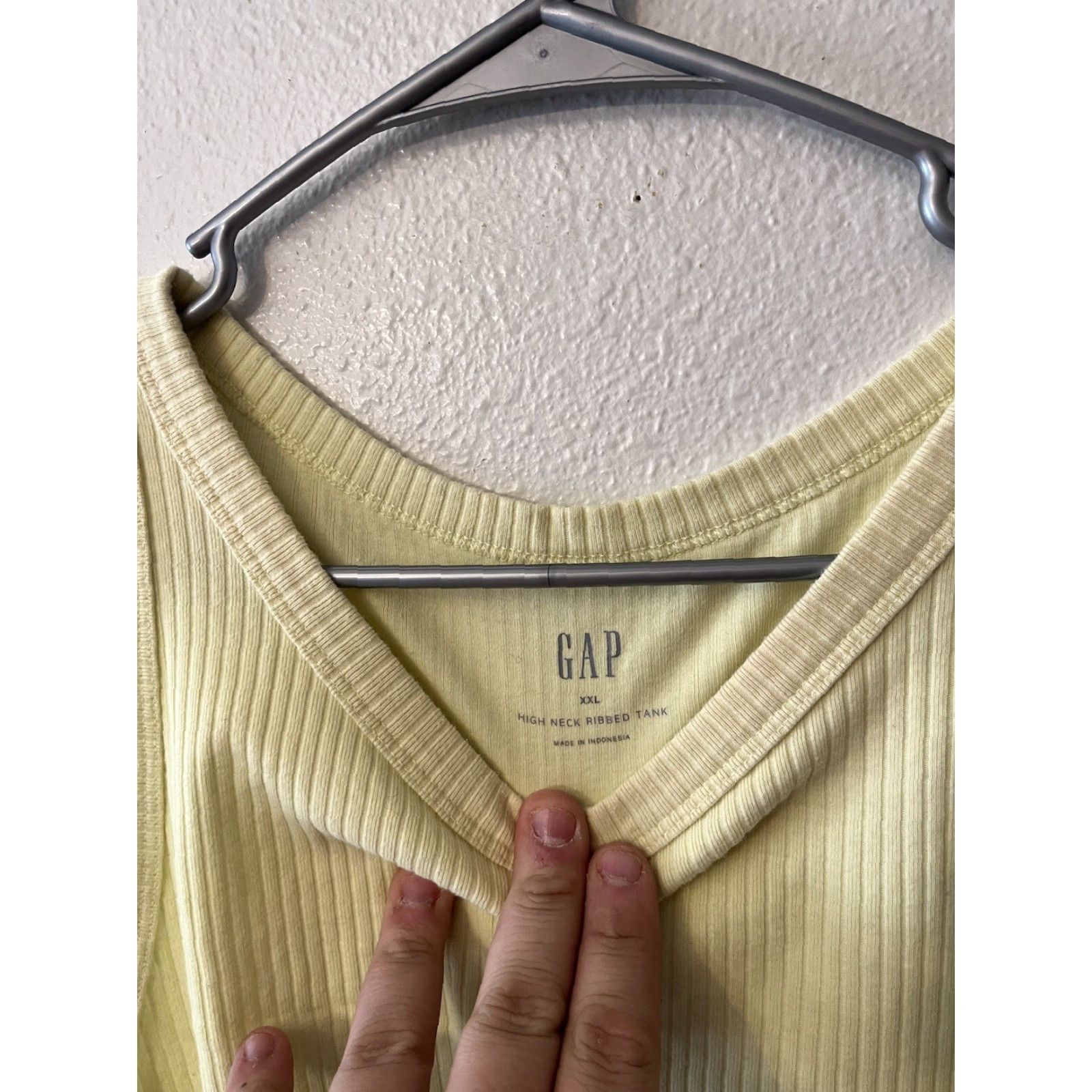 Gap Gap Tank Womens 2XL Yellow Ribbed High Neck Sleeveless Lightweight Casual Size XXL / US 16-18 / IT 52-54 - 3 Thumbnail