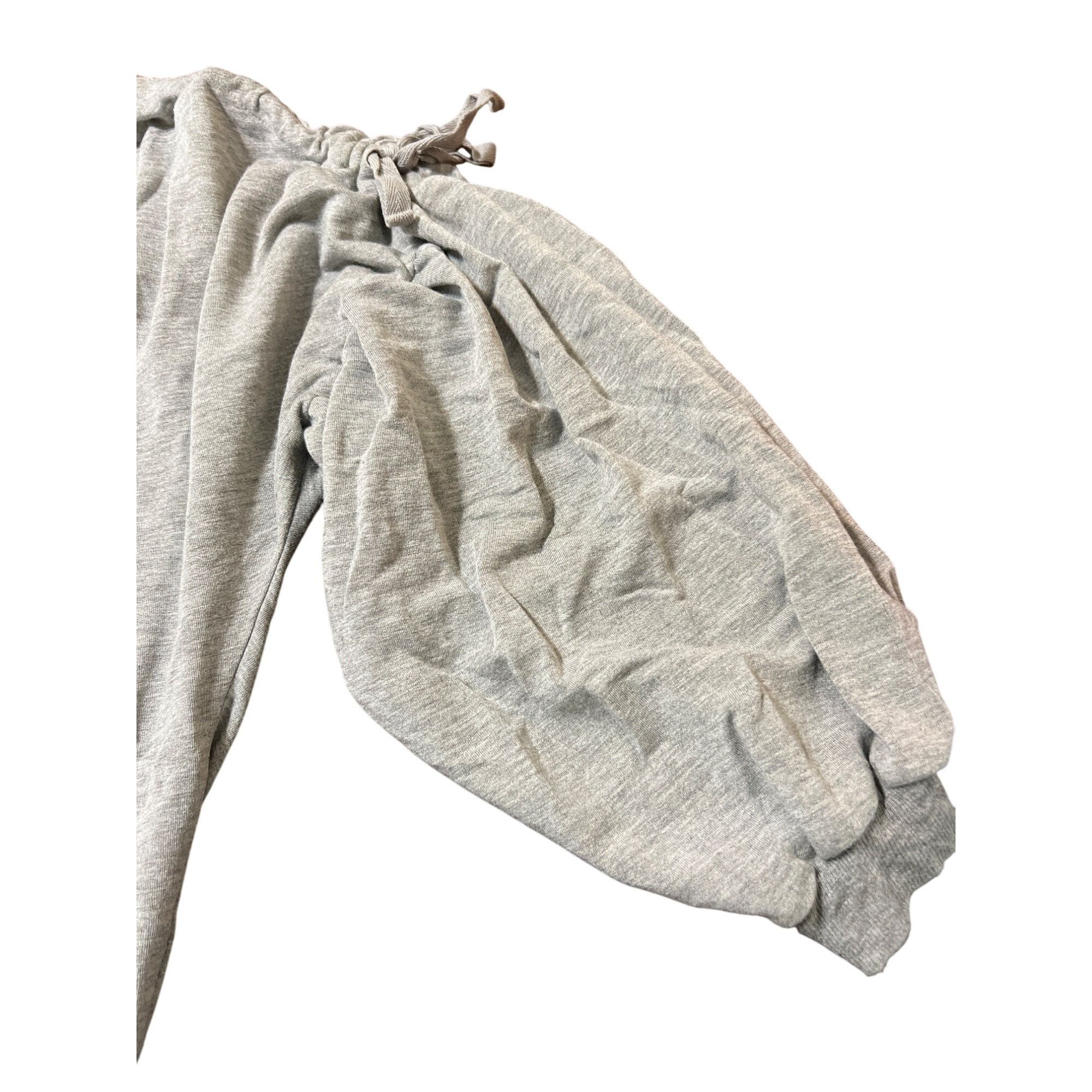 Other Gray Cupio Ruched Sleeve Pullover Lightweight Sweatshirt Tie Size M / US 6-8 / IT 42-44 - 3 Thumbnail