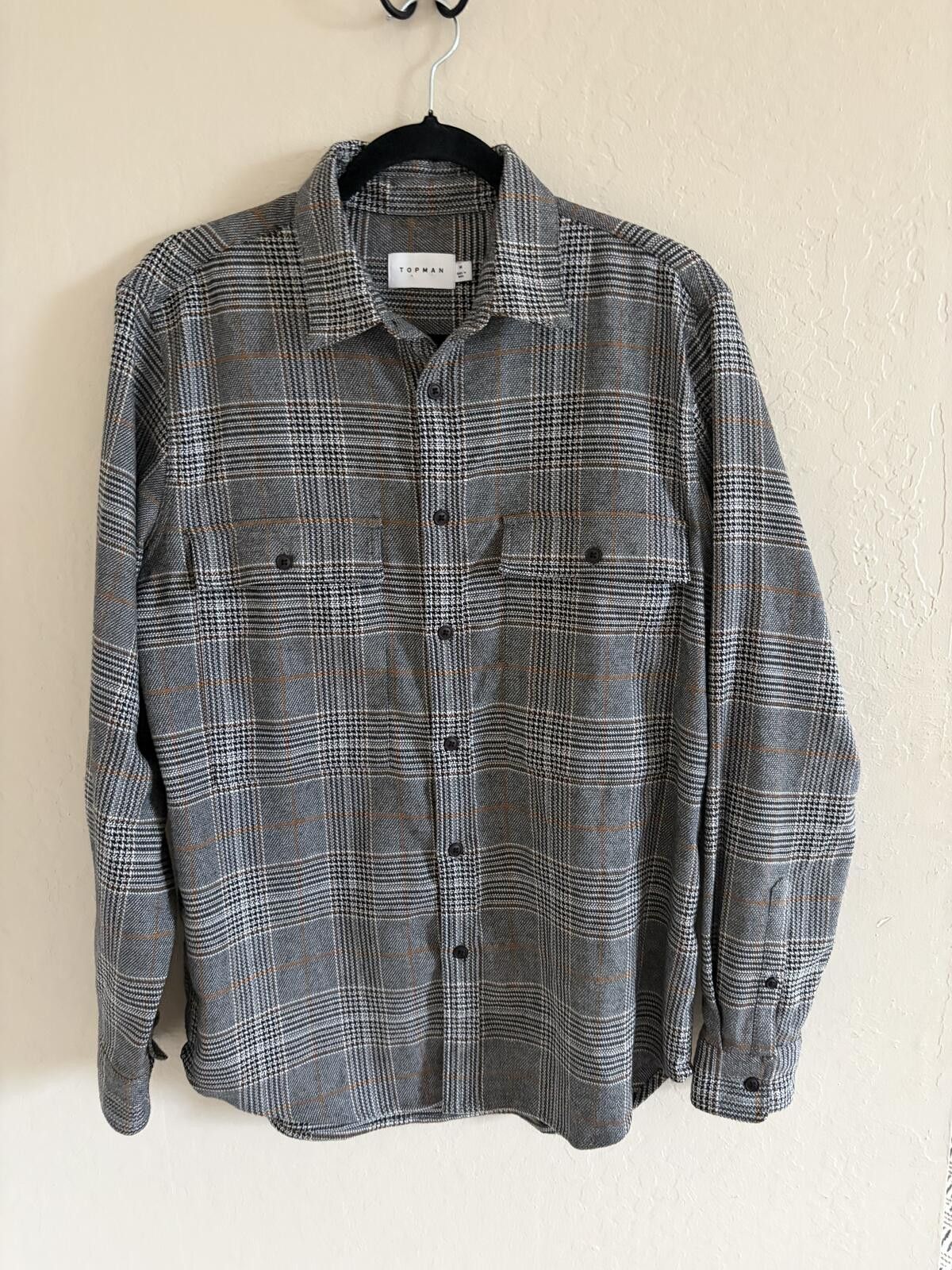 Topman Topman Gray Plaid Shirt button down Size US M / EU 48-50 / 2 - 1 Thumbnail
