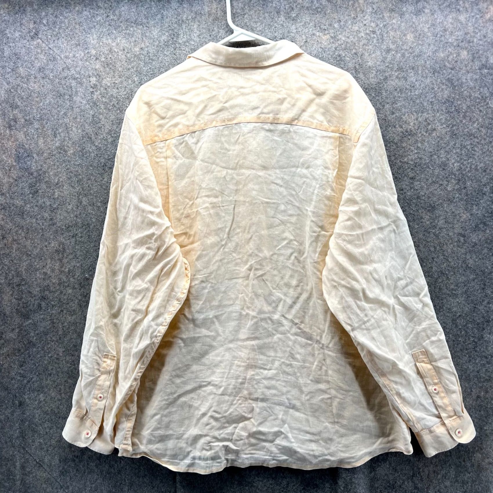 Tommy Bahama VINTAGE Tommy Bahama Shirt Men XL Orange Casual Button-Down Linen Solid Long Sleeve Size US XL / EU 56 / 4 - 3 Thumbnail