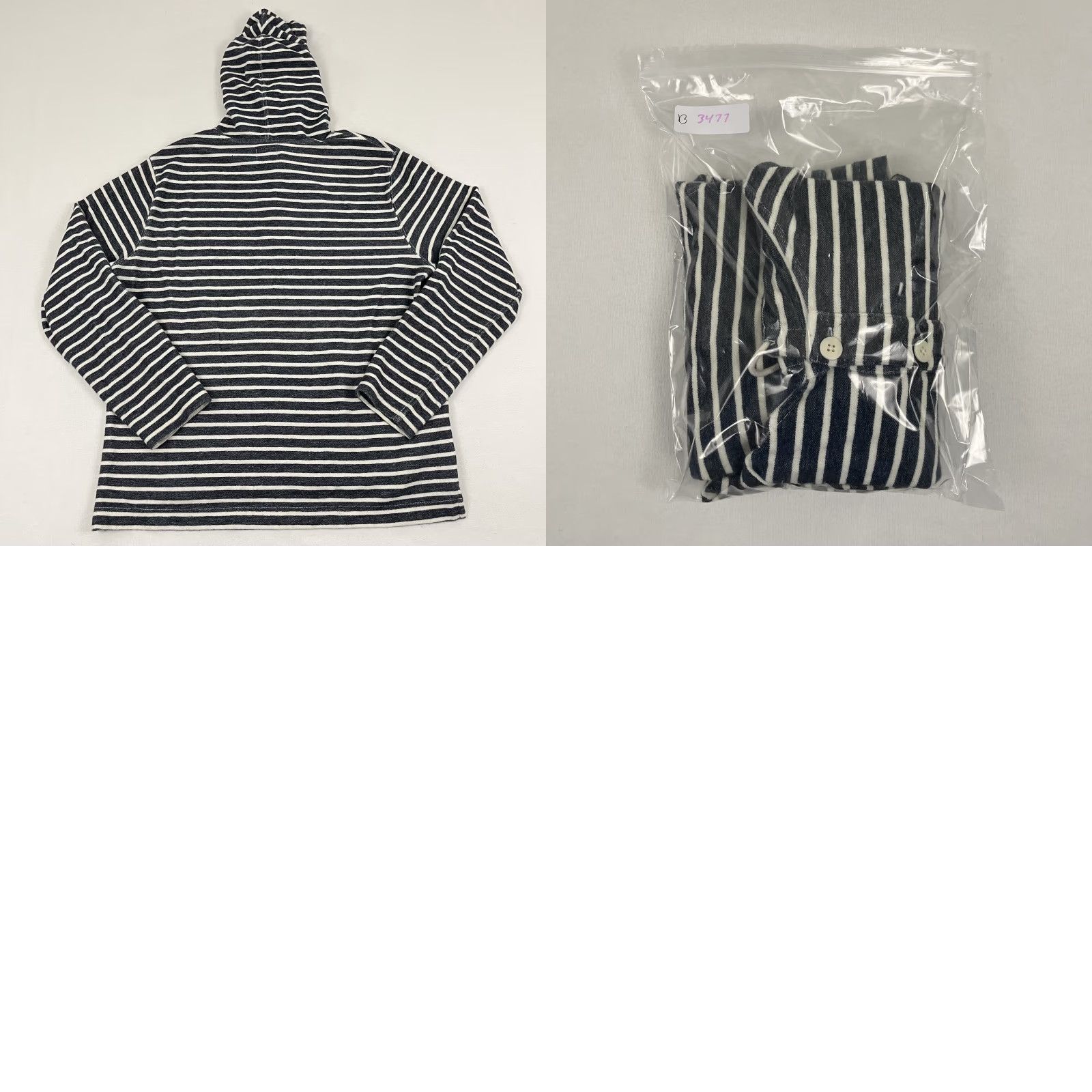 J.Crew J.CREW Hoodie Mens Large Blue White Striped Cotton Casual Preppy Henley F7683 Size US L / EU 52-54 / 3 - 8 Thumbnail