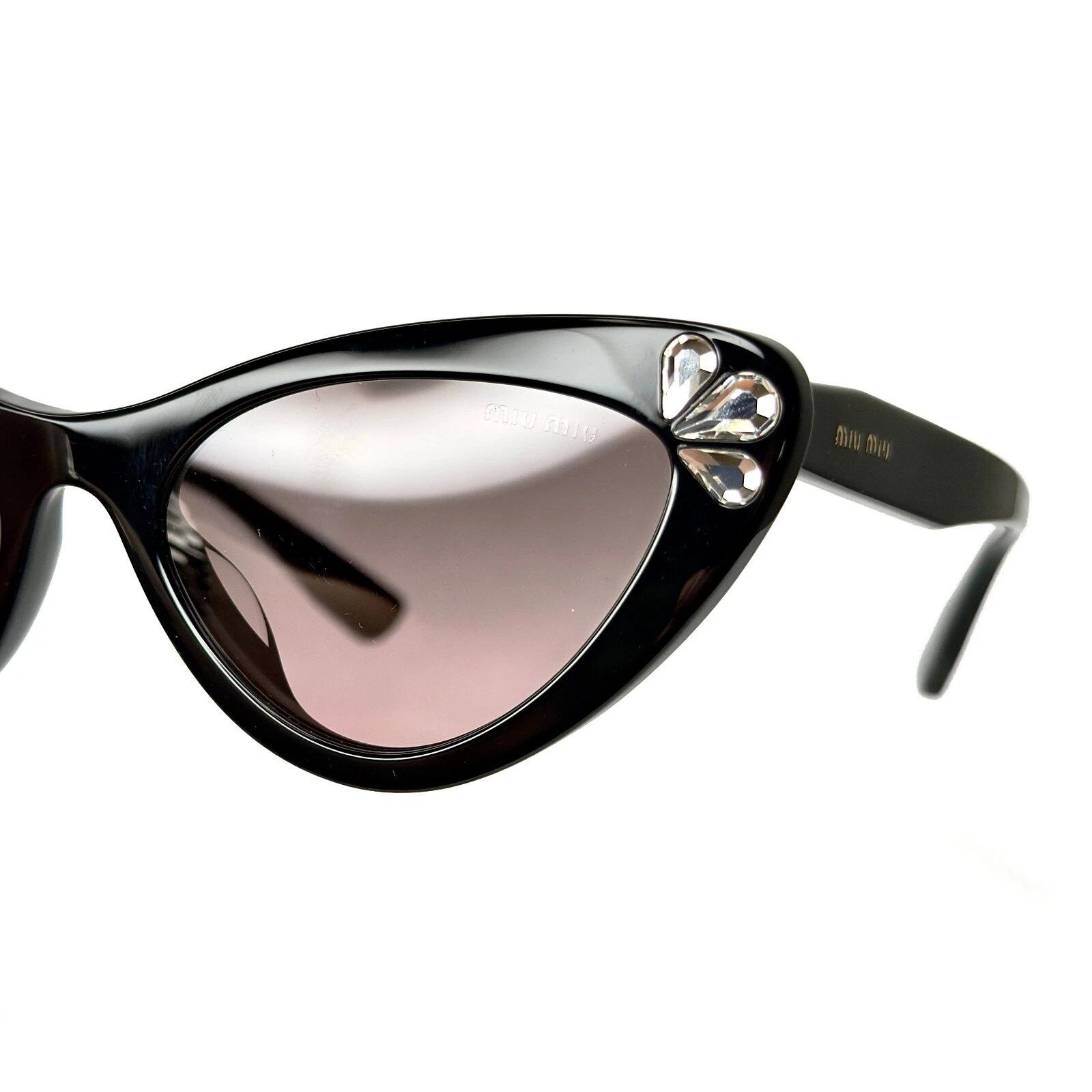Miu Miu MIU MIU MU01VS Crystal Jewel 01V Black Luxury Fashion Size ONE SIZE - 4 Thumbnail