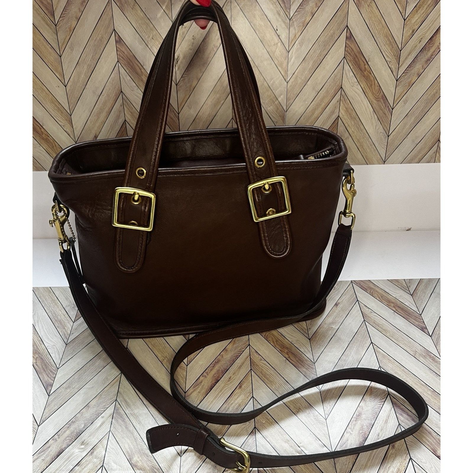 Coach Legacy Satchel Crossbody 9063 Mahogany Brown Handbag, Women's