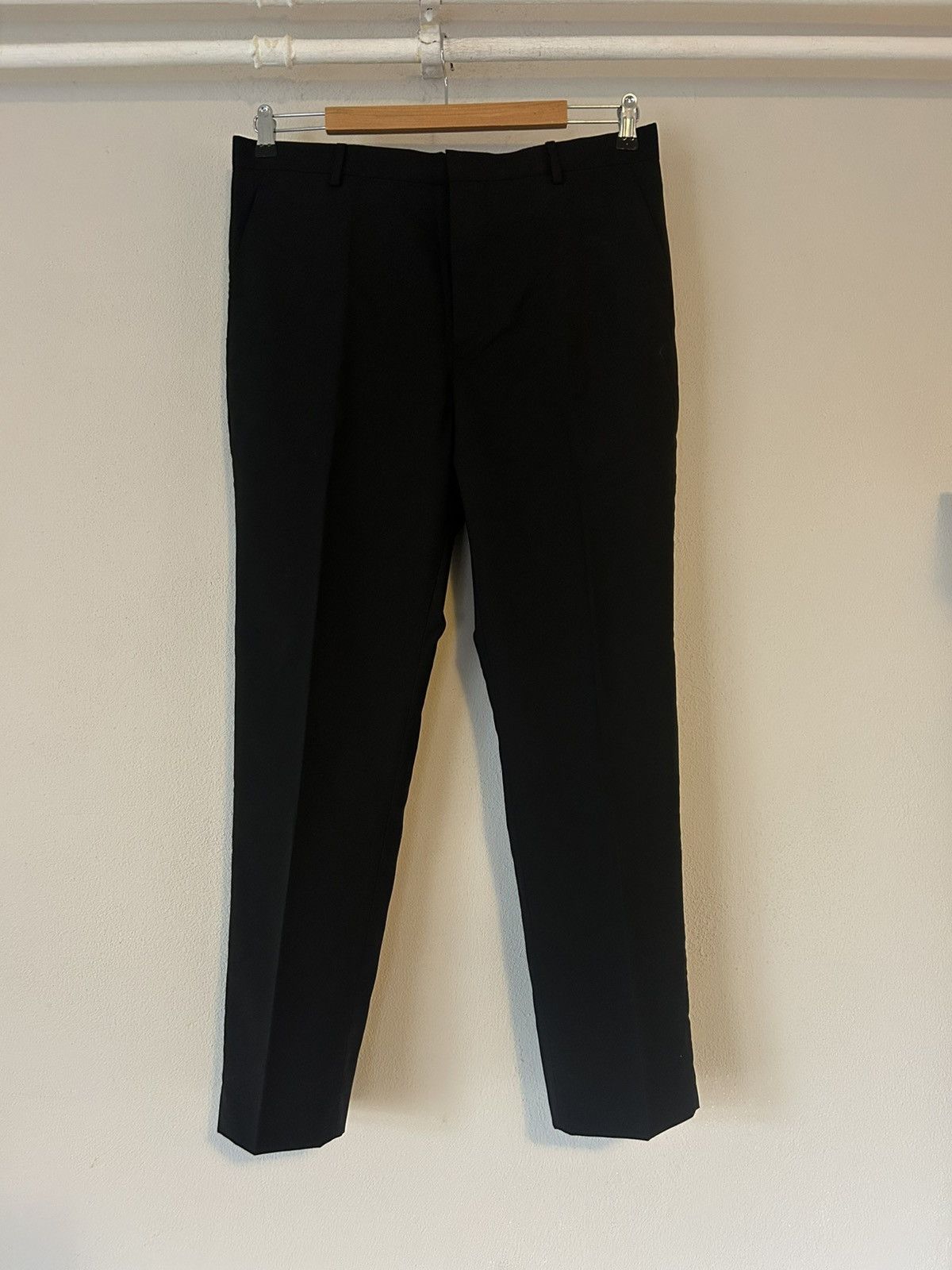 Prada Prada Black Poplin Virgin Wool Trousers Size US 34 / EU 50 - 1 Thumbnail