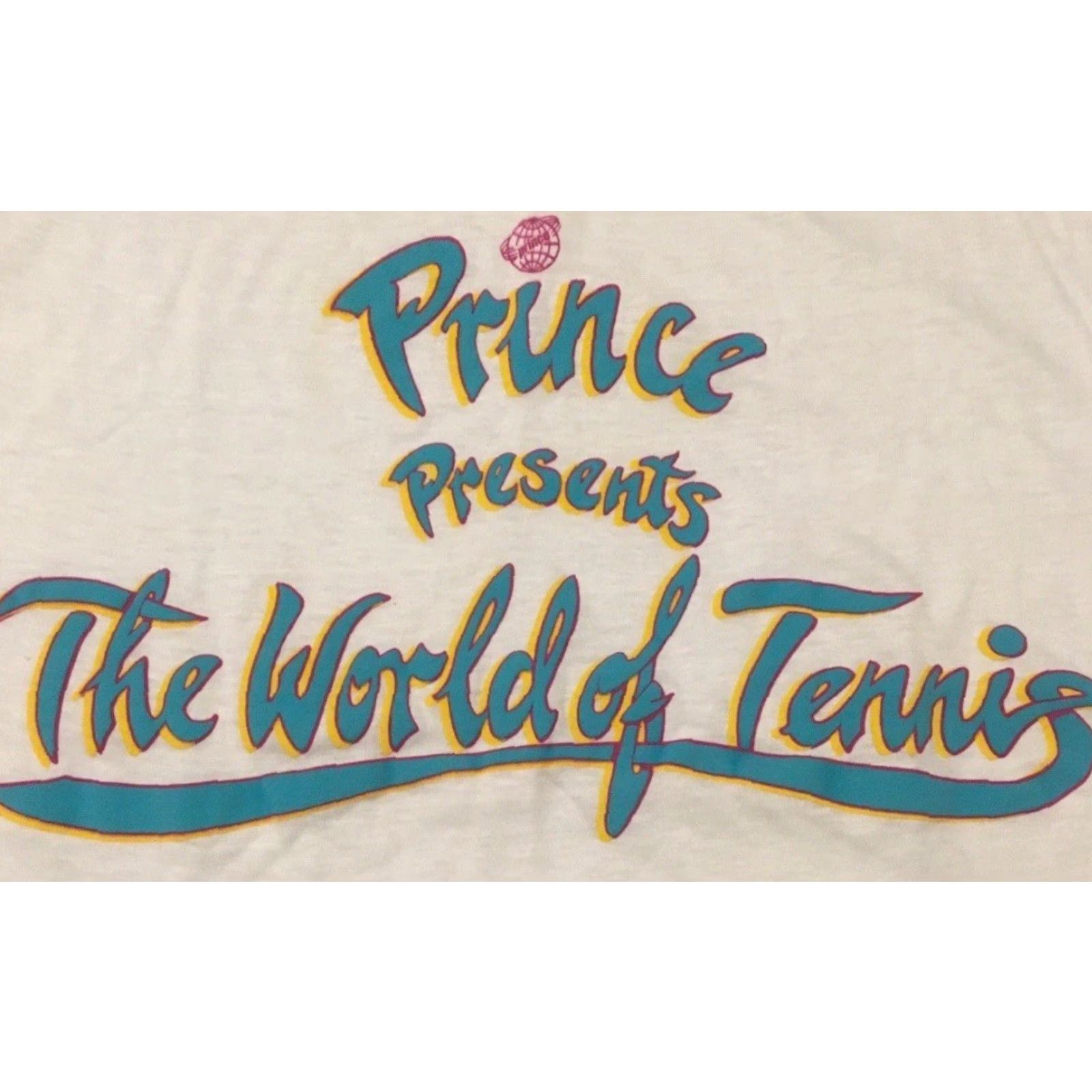 Prince VINTAGE Prince World Of Tennis Shirt S USA Abstract Grunge Track Sport 80s 90s White Men T-Shirt Size US S / EU 44-46 / 1 - 2 Thumbnail