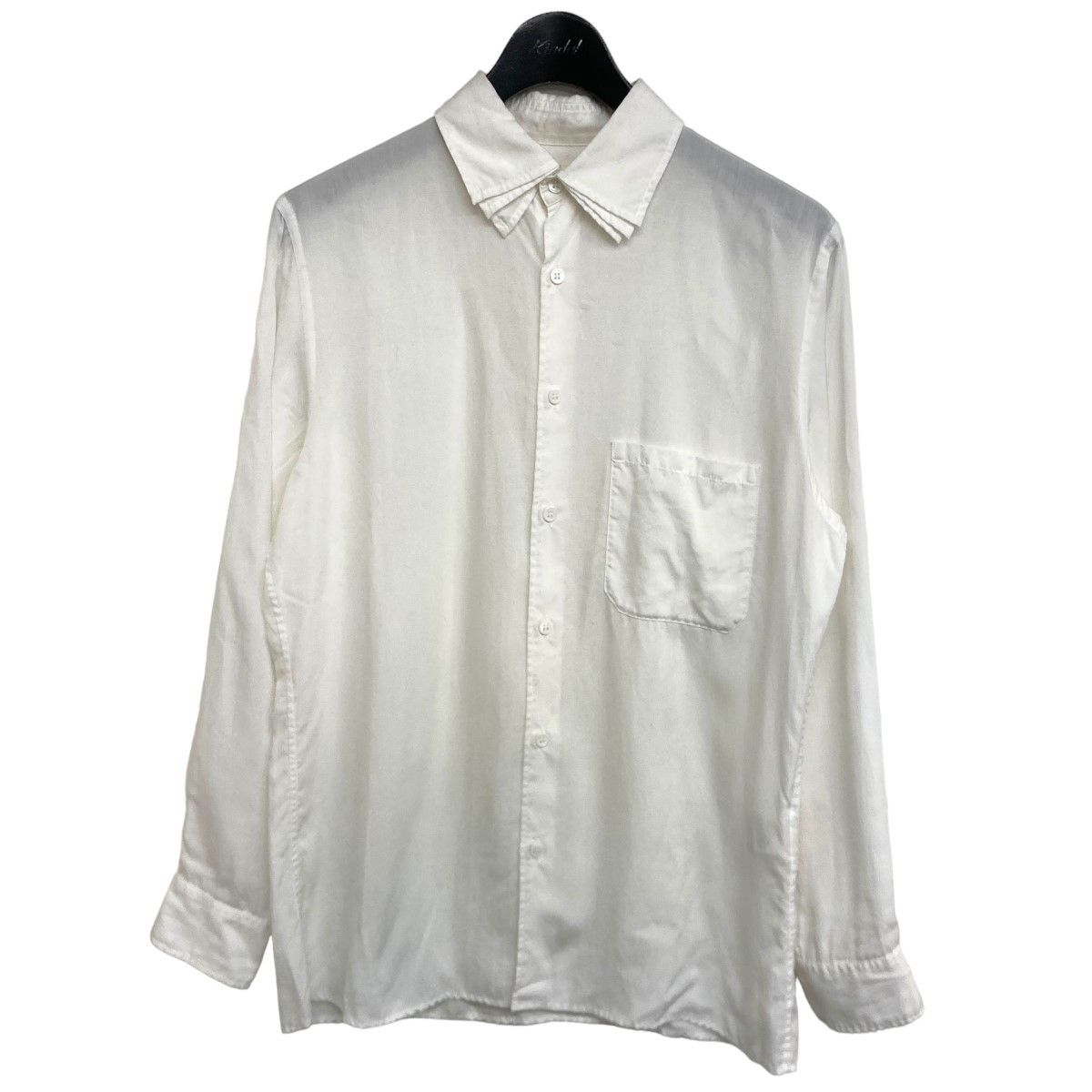image of B Yohji Yamamoto Triple Collar Shirt in White, Men's (Size Medium)