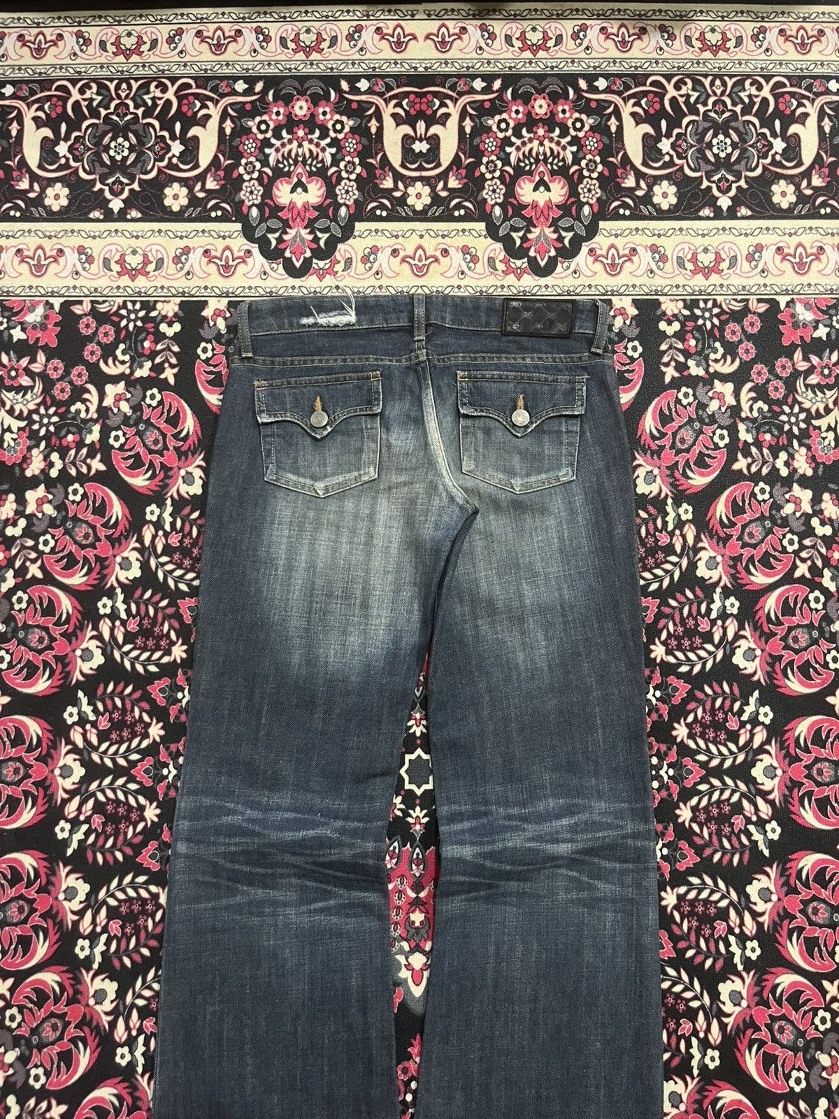 If Six Was Nine × Japanese Brand × Le Grande Bleu (L.G.B.) ⚡️Wide Leg⚡️Vintage Japanese Brand Egoist Frayed Leg Blue Jean Size 26" / US 2 / IT 38 - 7 Thumbnail