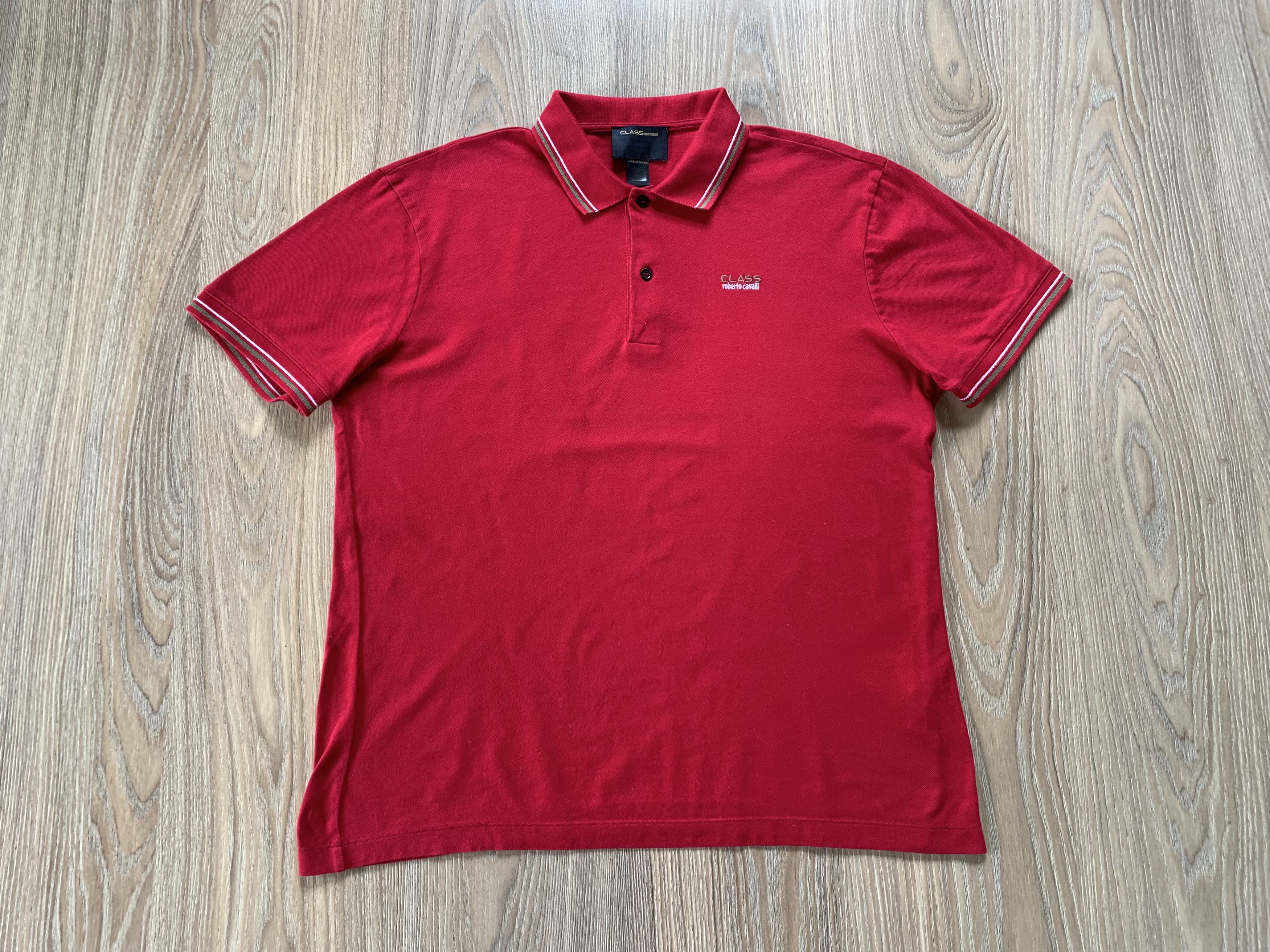 Roberto Cavalli Roberto Cavalli Class Red Cotton Polo Slim Shirt Size US XL / EU 56 / 4 - 2 Thumbnail
