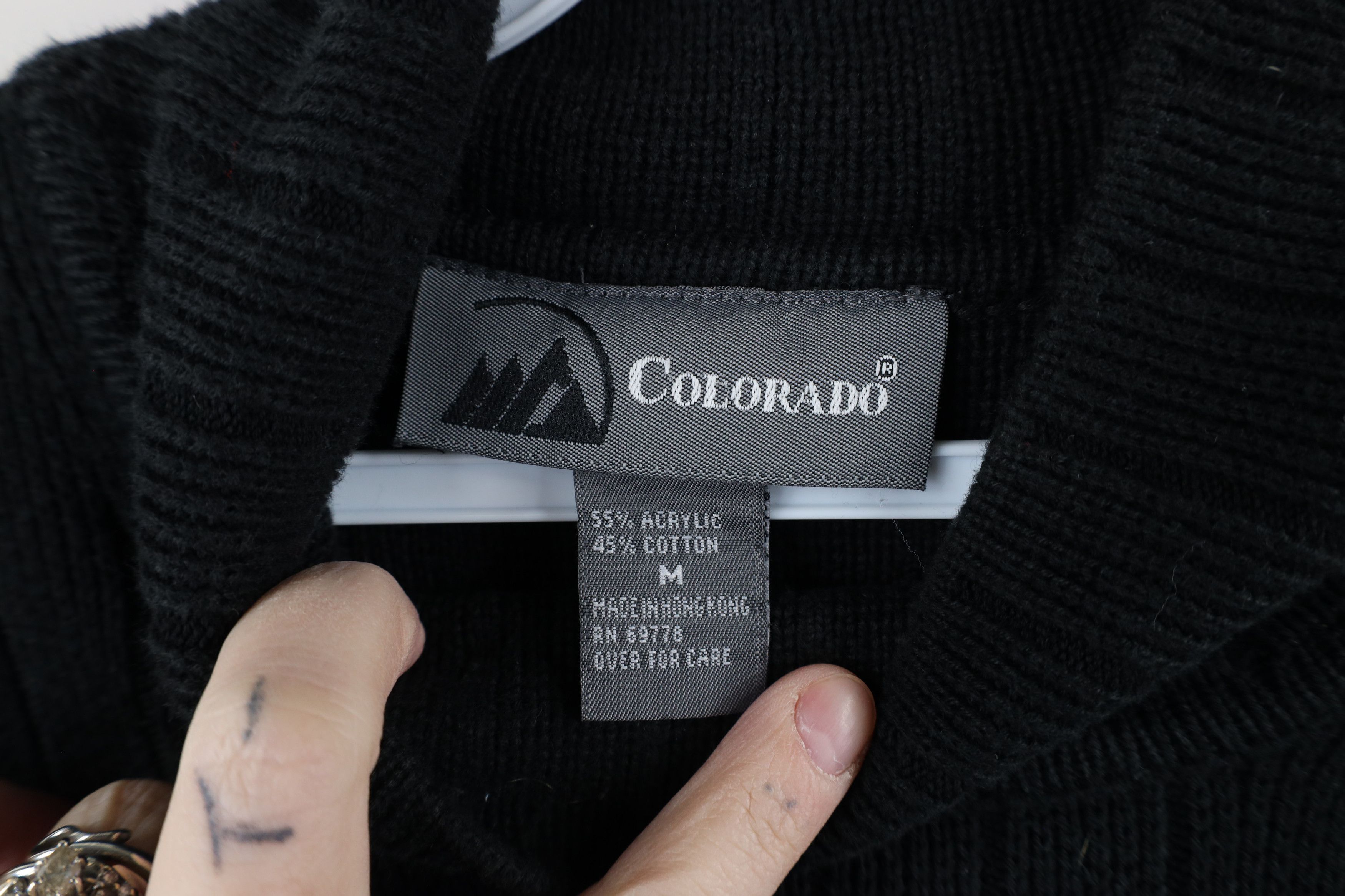Vintage Vintage 90s Streetwear Block Ribbed Knit Mock Neck Sweater Size US M / EU 48-50 / 2 - 6 Thumbnail