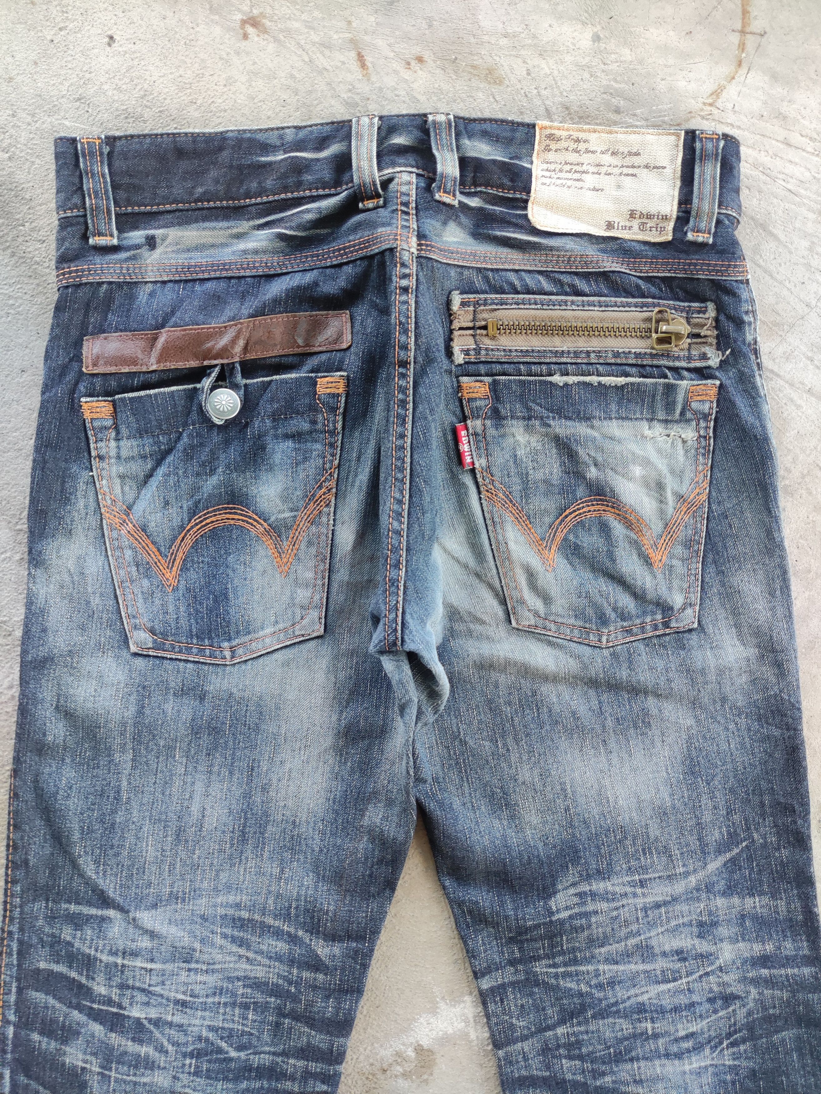 Edwin Vintage Edwin Jean Distressed Faded Denim Size US 34 / EU 50 - 10 Thumbnail