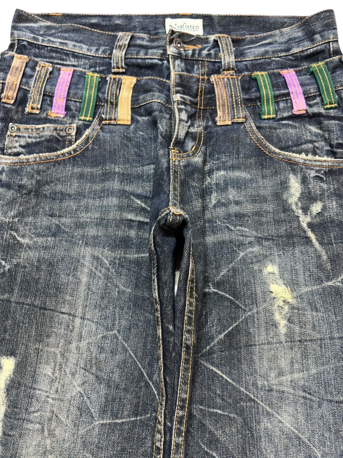 Le Grande Bleu (L.G.B.) Vintage Nylaus Clothing Double Waist Grunge Denim Size US 31 - 2 Thumbnail