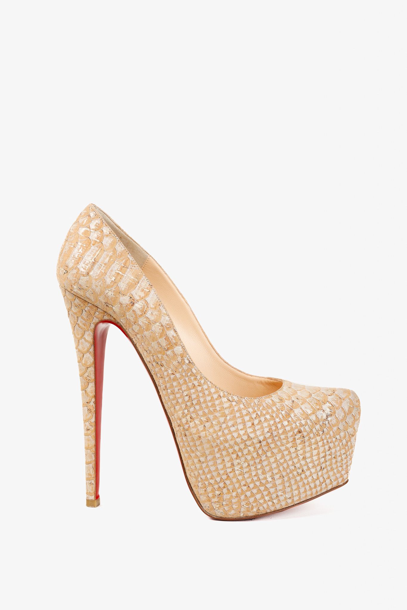 Christian Louboutin Christian Louboutin Daffodile 160 Snake-Embossed Platforms Size US 9 / IT 39 - 1 Thumbnail