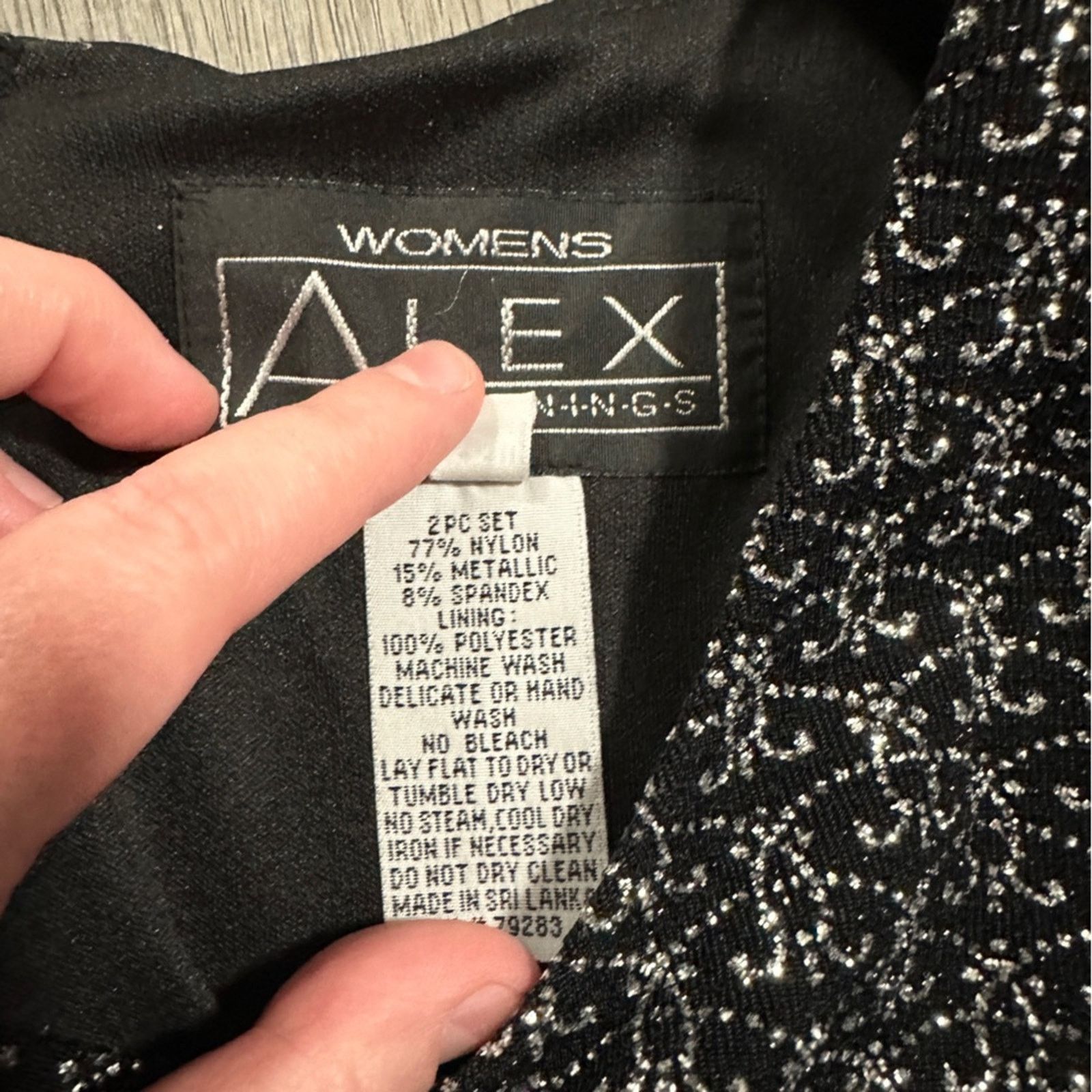 Alex Evenings Alex Evenings Black & Silver Glitter Dress & Cardigan Sz 22W Size 3XL / US 20-22 - 6 Thumbnail