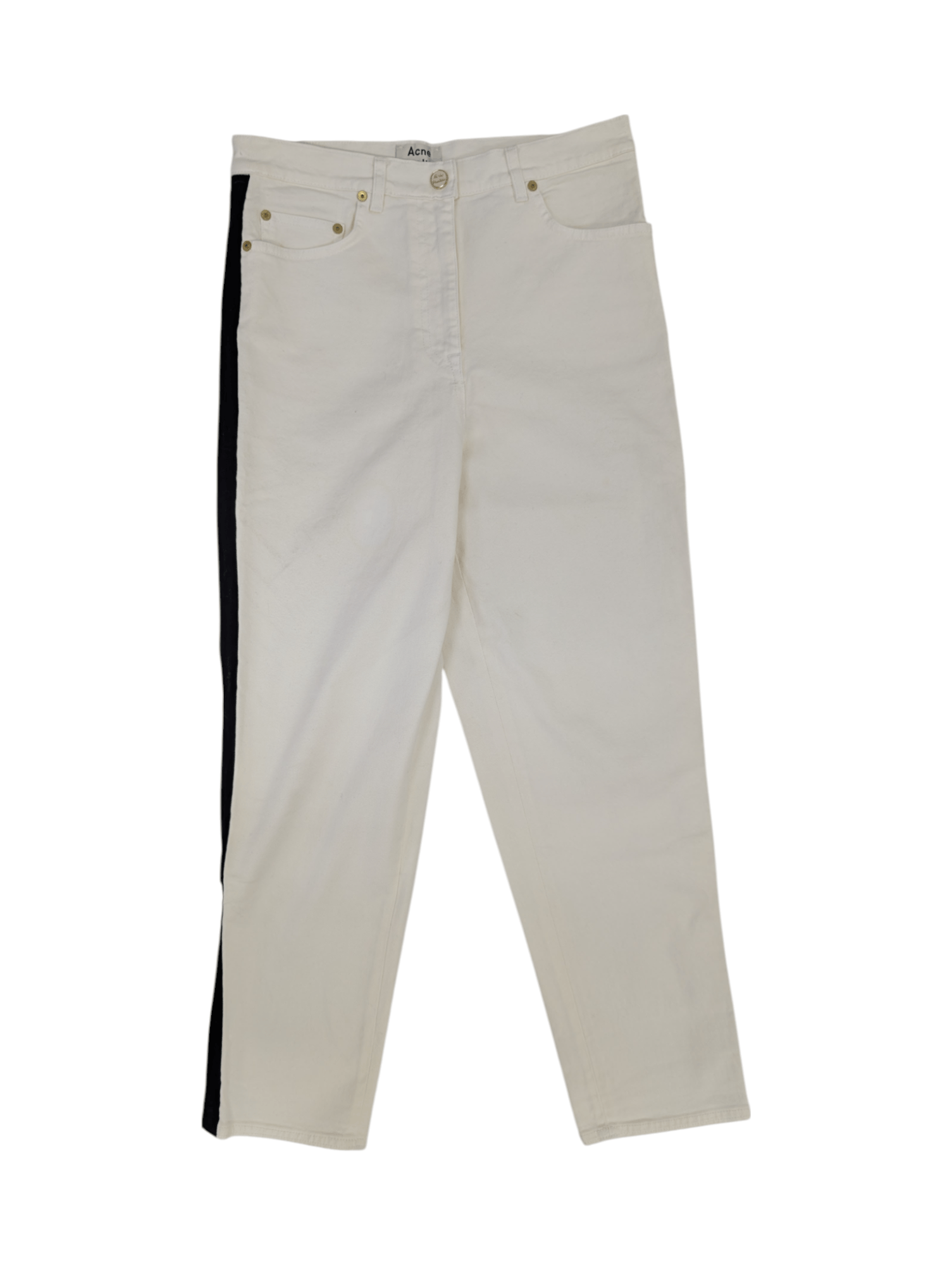 Acne Studios Straight Leg Jeans With Black Stripes On The Side Size 26" / US 2 / IT 38 - 1 Thumbnail