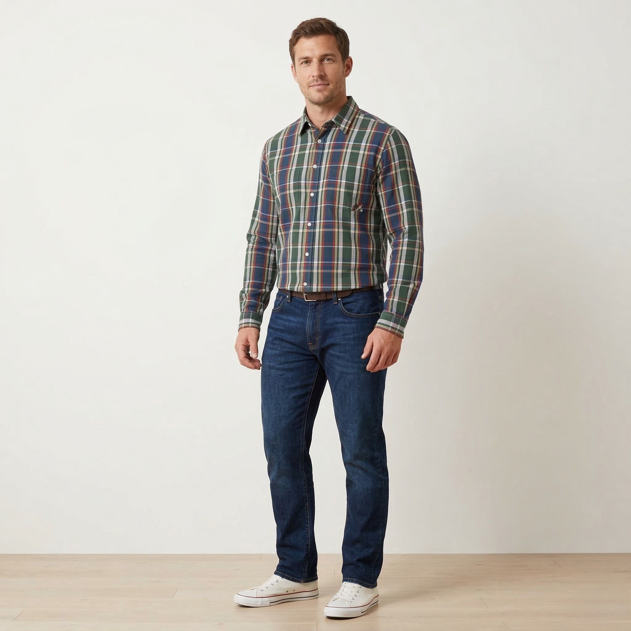 Paul Smith Paul Smith Jeans Men L Casual Shirt Green Check Cotton 2665 Size US L / EU 52-54 / 3 - 1 Thumbnail