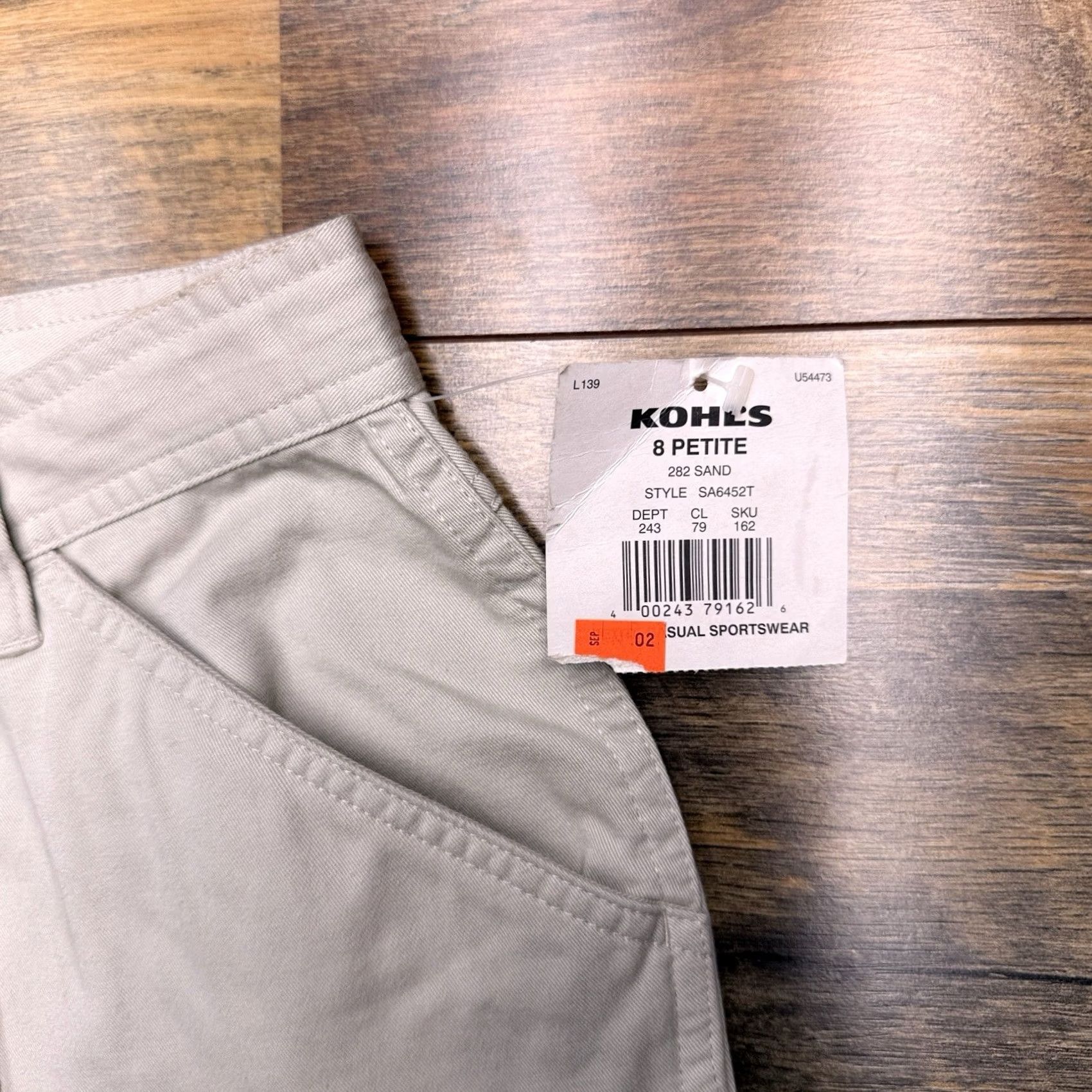 Vintage Sonoma Cargo Short Womens 8P Petite Khaki Brown High Rise Drawstring New Size 30" / US 8 / IT 44 - 5 Thumbnail