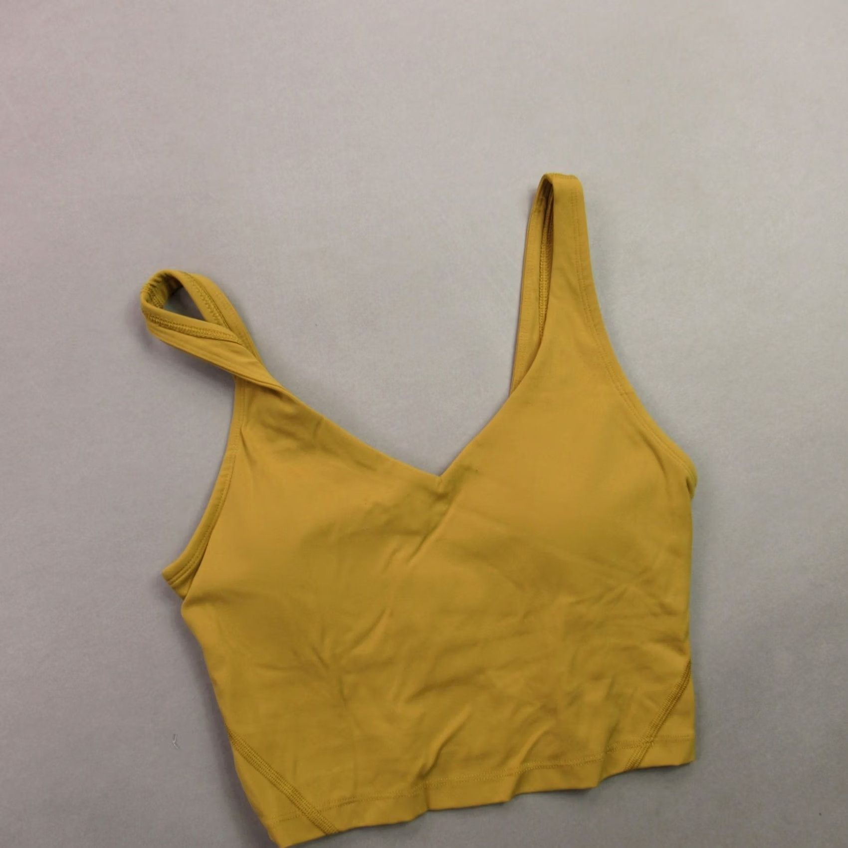 Vintage Womens Sports Bra Medium Mustard Brown Workout Activewear Support Size ONE SIZE - 2 Thumbnail