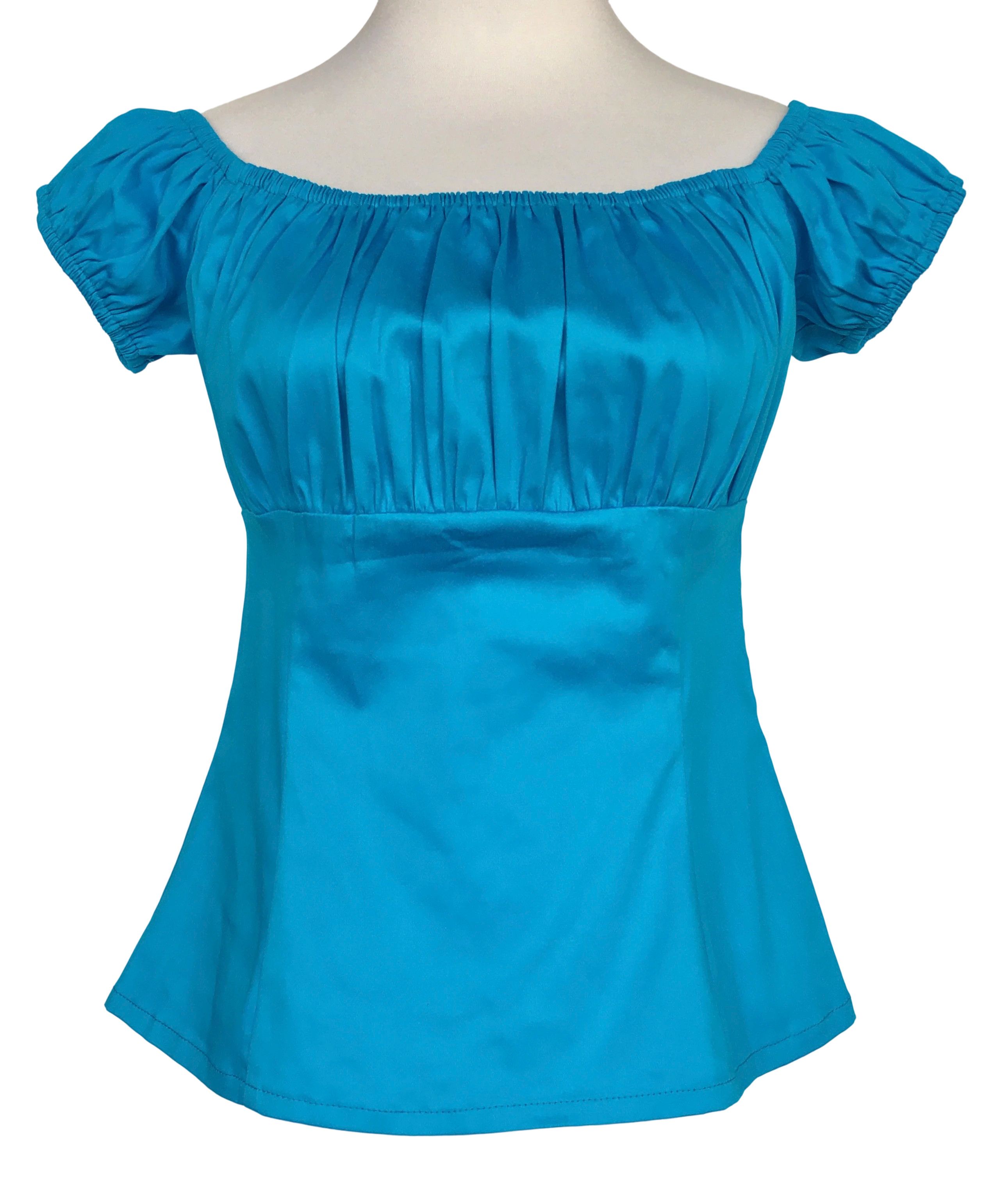 Other Women tops off shoulder slim fit blue blouse Size XL / US 12-14 / IT 48-50 - 1 Thumbnail