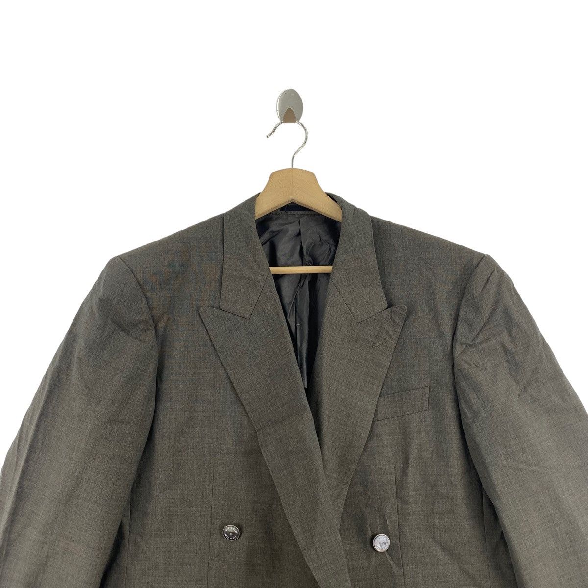 Lanvin × Vintage Vintage LANVIN CLASSIQUE Brown Plain Blazer Coat Size US M / EU 48-50 / 2 - 2 Thumbnail