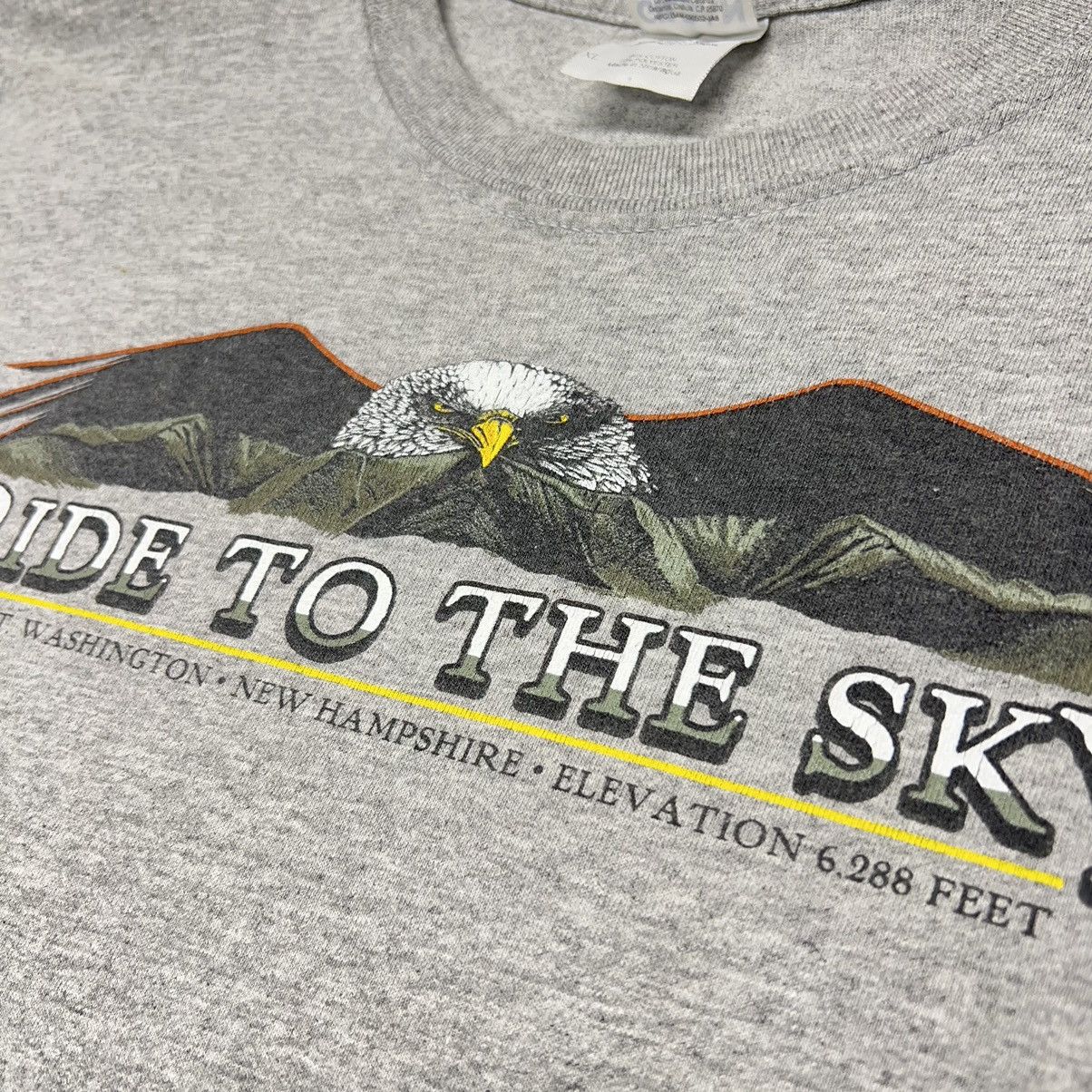Harley Davidson × Vintage Harley Davidson Tee Shirt Grey Ride To The Sky Eagle Biker Size US XL / EU 56 / 4 - 3 Thumbnail