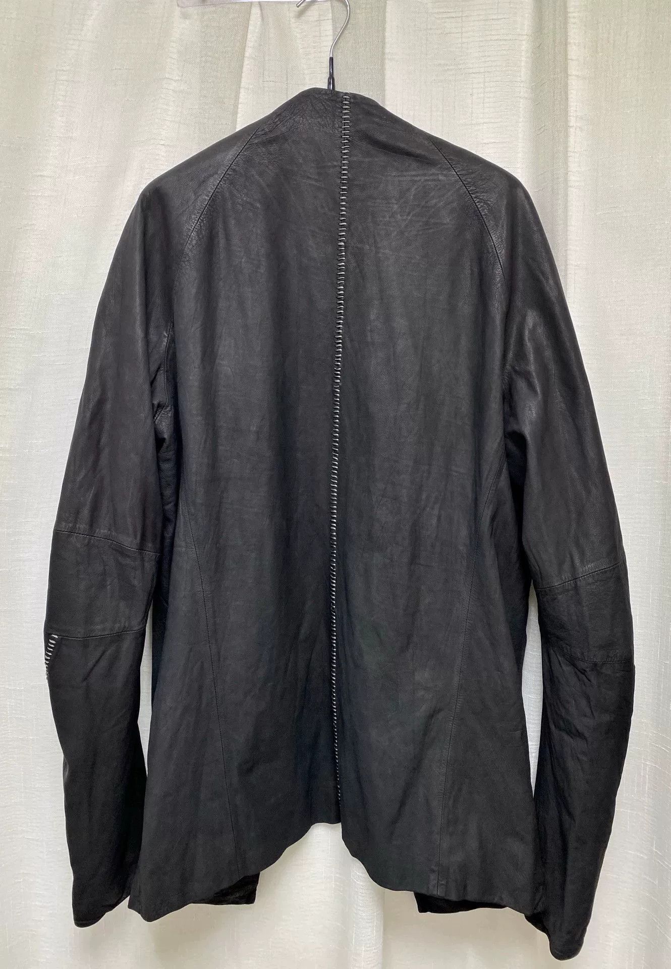 Other Dark Distressed Sheepskin Overlock Stitch Jacket Size US M / EU 48-50 / 2 - 7 Thumbnail