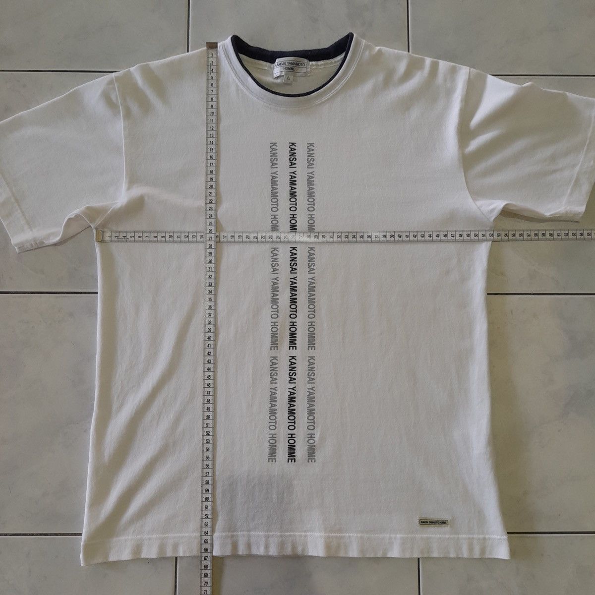 Kansai Yamamoto Vintage Kansai Yamamoto Homme Logo Stripe Tee Japan Designer Size US L / EU 52-54 / 3 - 20 Thumbnail