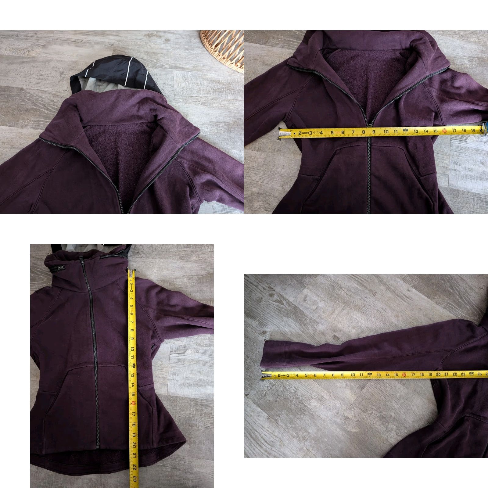 Lululemon Lululemon Destination Hoodie Jacket Women’s Size 4 Black Cherry Fleece Activewear Full Zip Hidden Hood Size S / US 4 / IT 40 - 8 Thumbnail