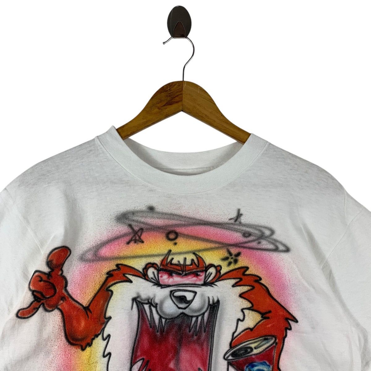 Hanes Vintage 90s TAZ TASMANIAN DEVIL looney tunes cartoon tee Size US L / EU 52-54 / 3 - 2 Thumbnail