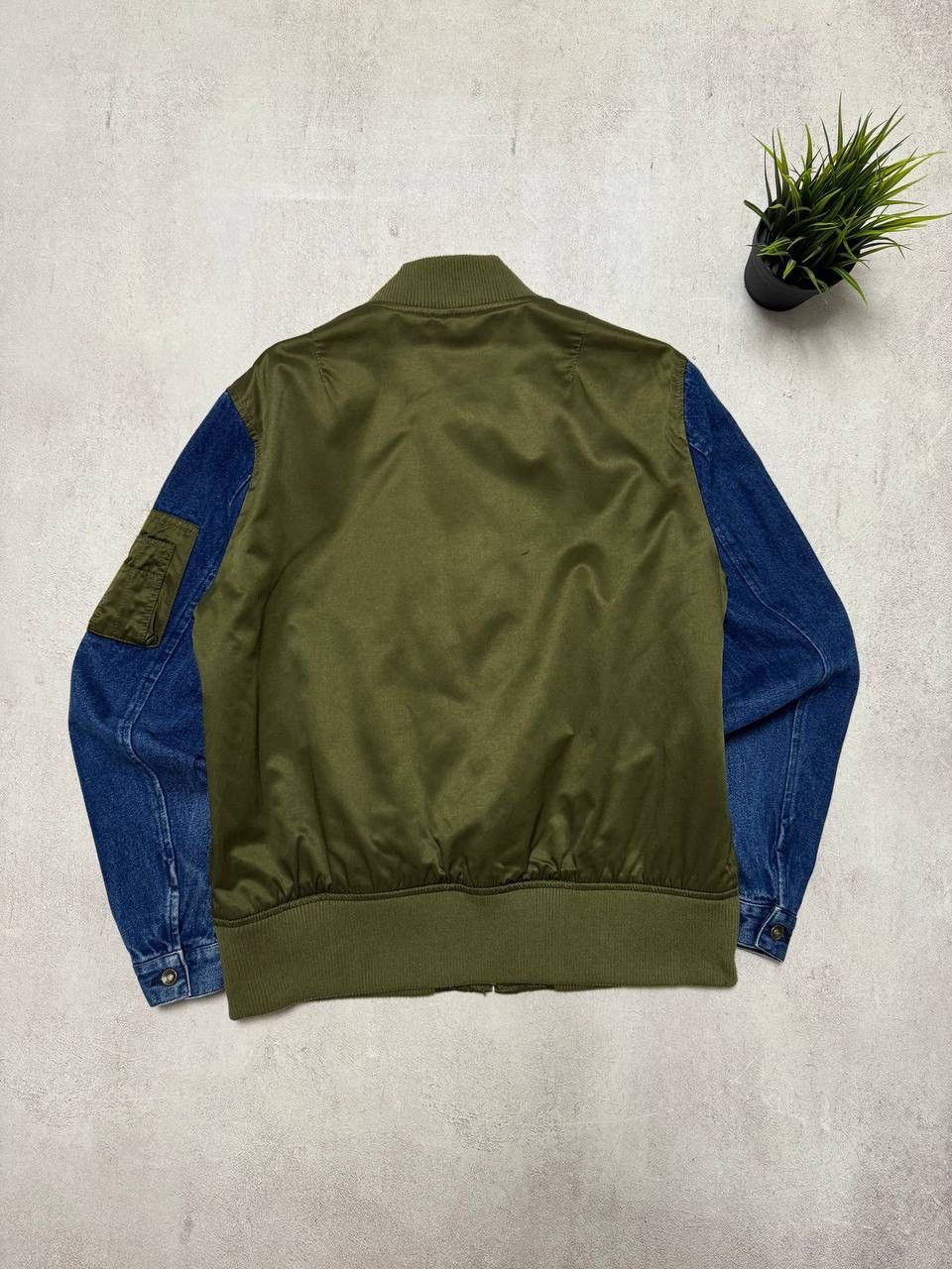 Japanese Brand × Vintage Vintage Bomber Jacket Denim Sleeve Avant-Garde Y2K 90s Size US S / EU 44-46 / 1 - 6 Thumbnail