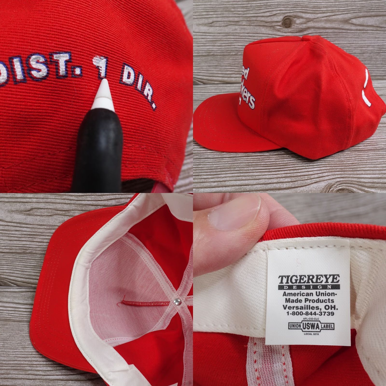 Vintage Vintage United Steelworkers District 1 Red Trucker Hat Adjustable Cap Unisex Casual Fall Spring Summer Winter Size ONE SIZE - 8 Thumbnail