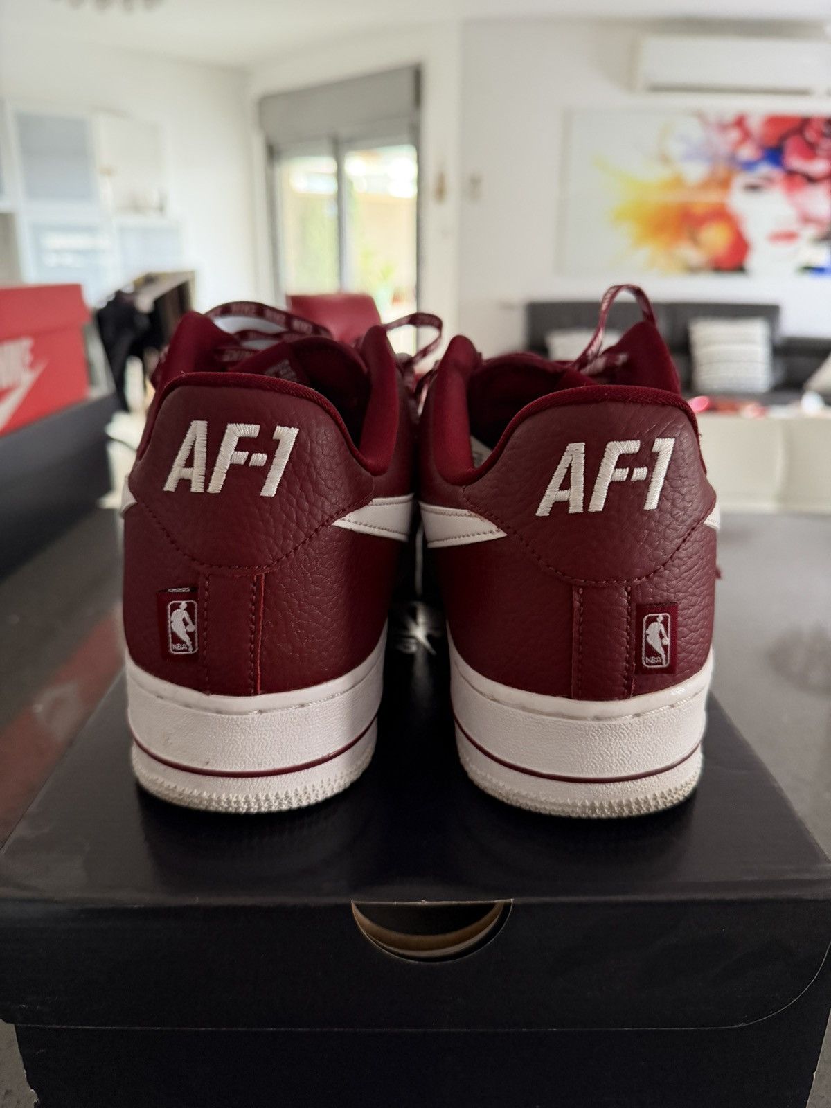 Nike Nike AF1 NBA Edition Burgundy 11.5US Size US 11.5 / EU 44-45 - 4 Thumbnail