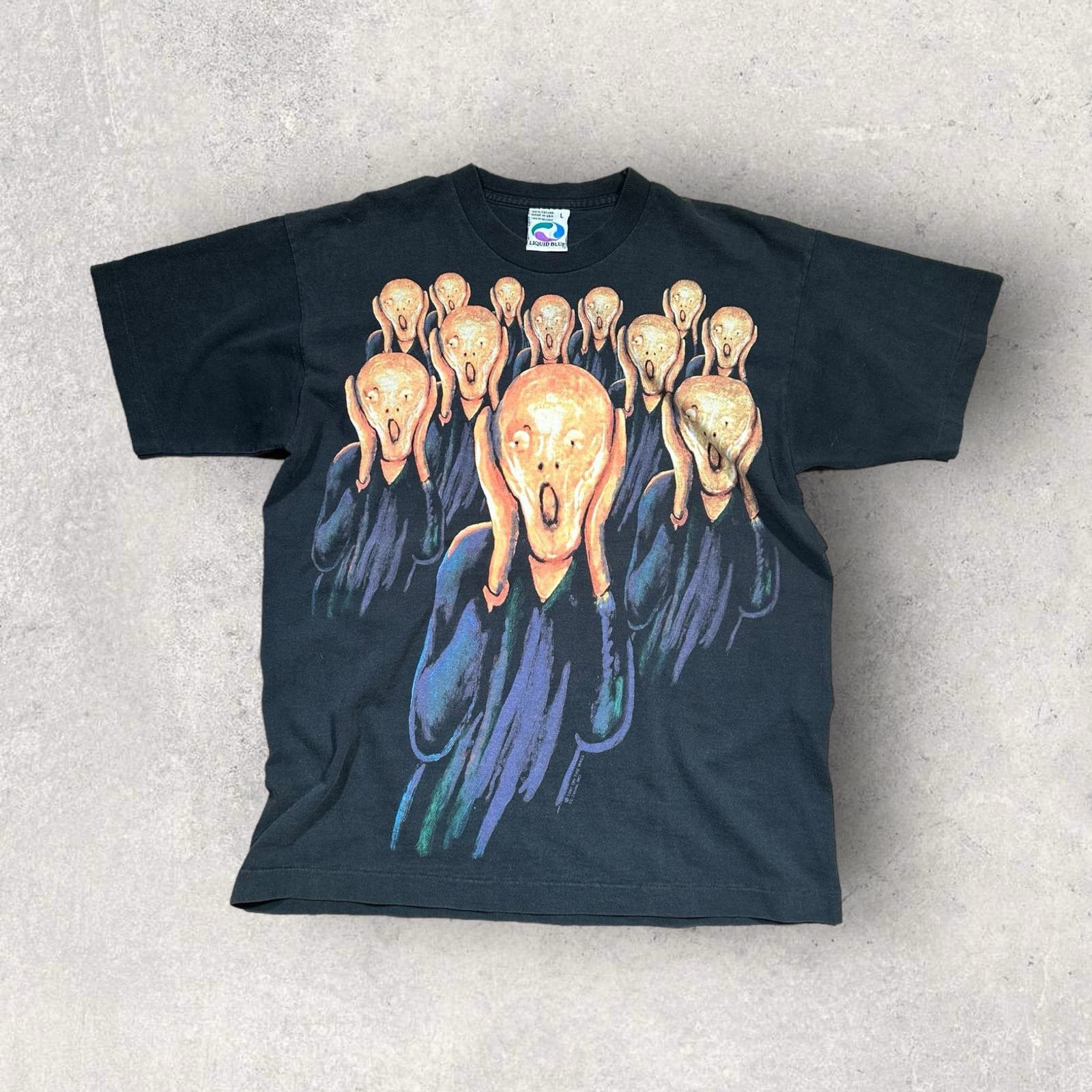 image of 1997 Edward Munch The Scream Liquid Blue Size L in Black, Men's