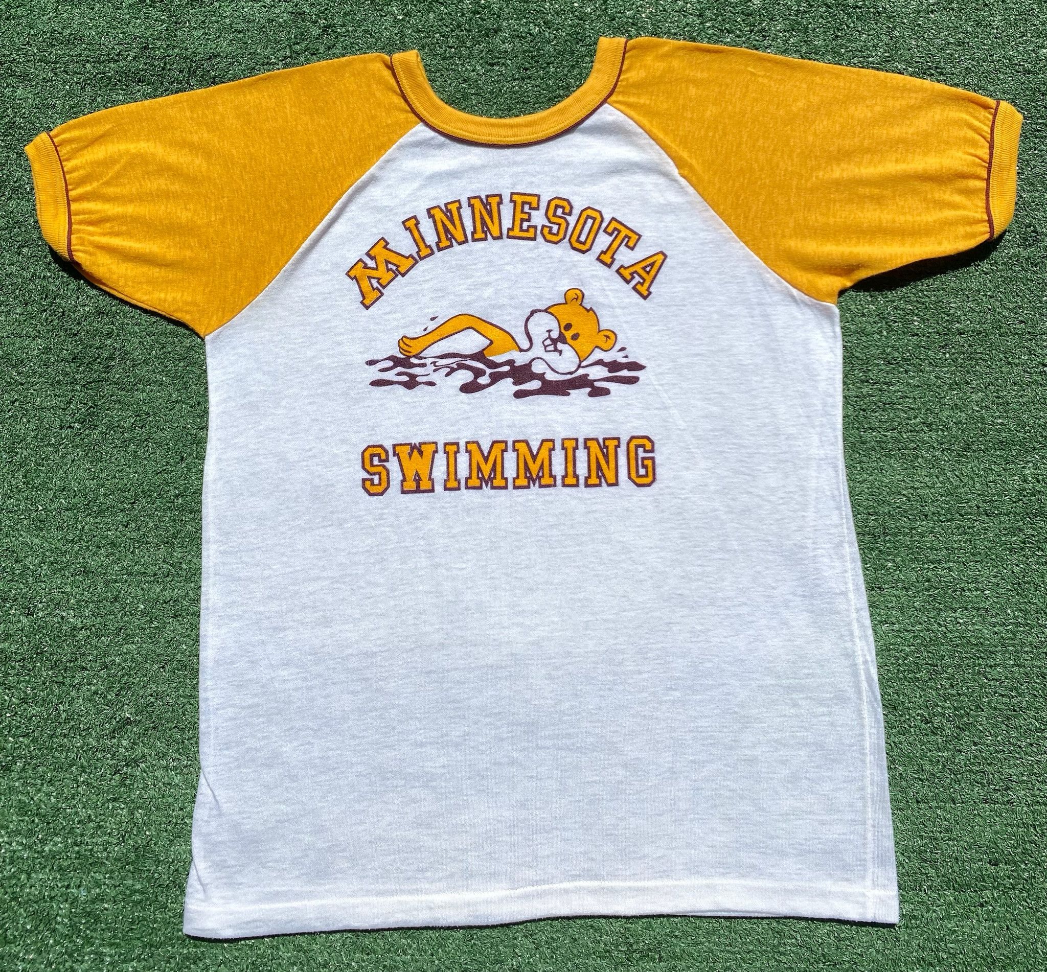 Vintage 70’s Minnesota Gophers Swimming Single Stitch T-Shirt Small Size S / US 4 / IT 40 - 1 Thumbnail