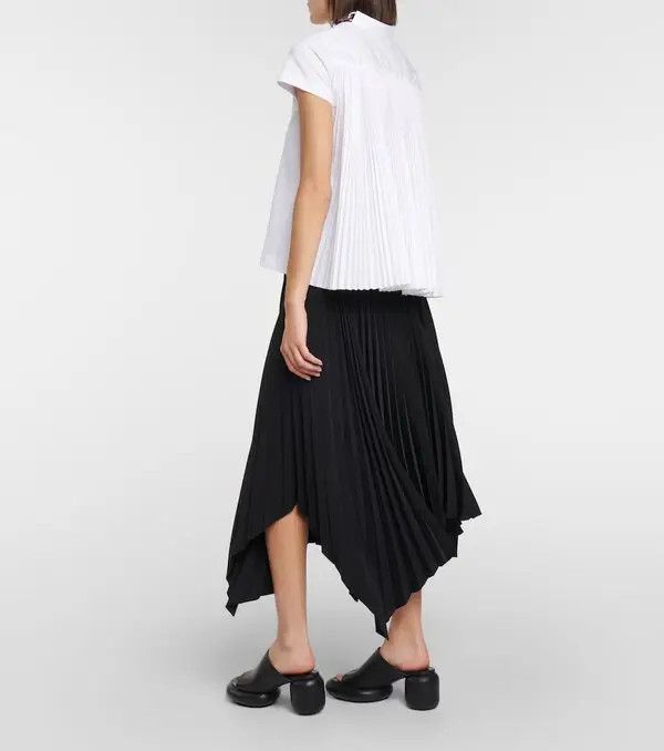 Sacai o1s22i1n0924 Pleated Back T-Shirt in White Size M / US 6-8 / IT 42-44 - 4 Thumbnail