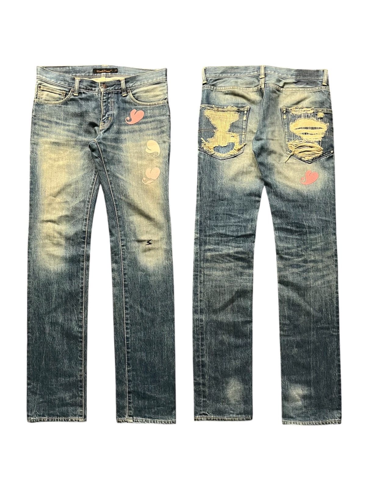 Undercover AW05 Arts & Crafts Heart Denim Size US 30 / EU 46 - 1 Thumbnail