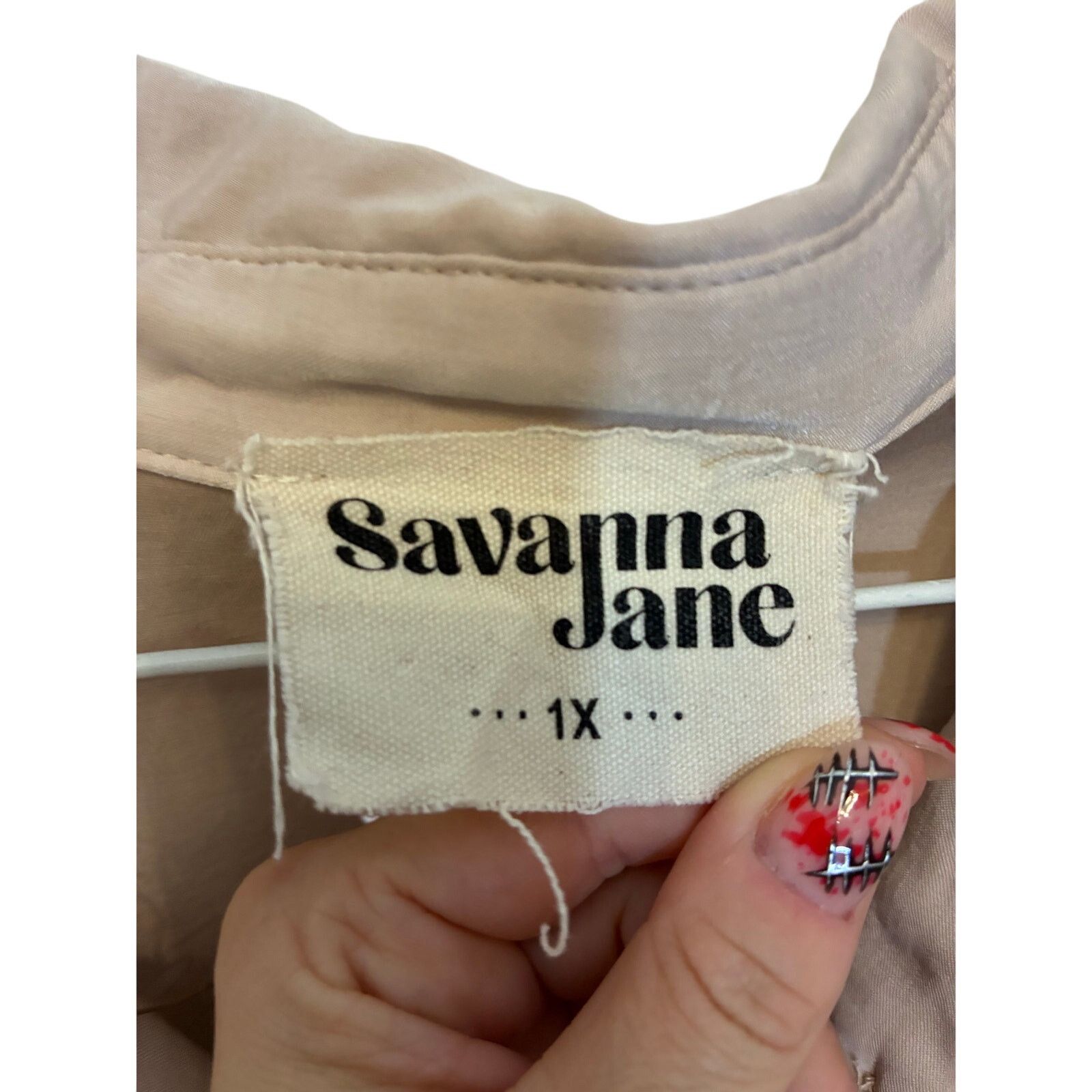 Other Savanna Jane 1x Top Tan Rhinestone Tassels Western Size XL / US 12-14 / IT 48-50 - 3 Thumbnail